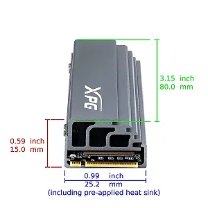 SSD-накопитель ADATA XPG GAMMIX S70 2 TB PCIe Gen 4.0 x4 M.2 2280 Серый synthetic.ua - Фото 1