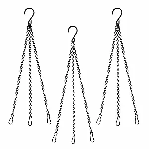 Ланцюжки для підвісних горщиків 3 шт. металеві чорні 40 см - Фото 1