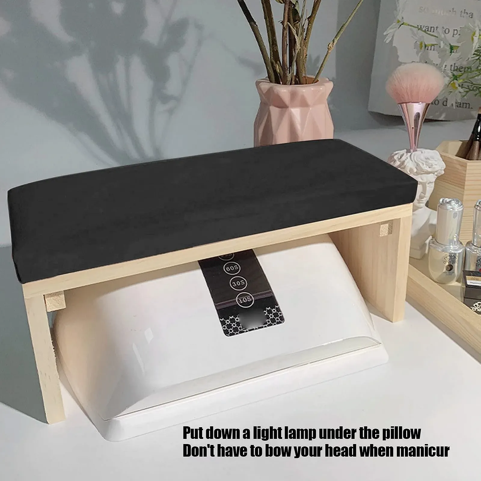 Підставка для рук для манікюру Дерев'яна основа PU шкіра Чорний, фото №5 Підставка для рук для манікюру Дерев'яна основа PU шкіра Чорний, фото №5