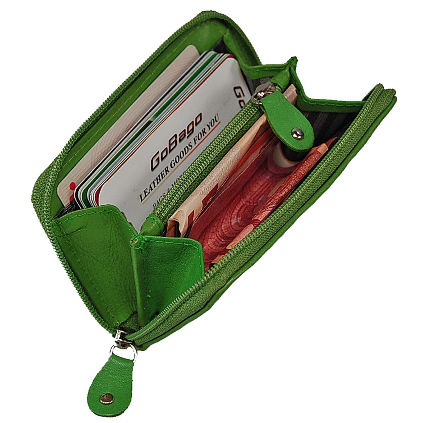 Кошелек BOCCX GoBago Mini Zip RFID Blocker Кожаный Женский Кошелек для Монет 70009, Зеленый, фото №3