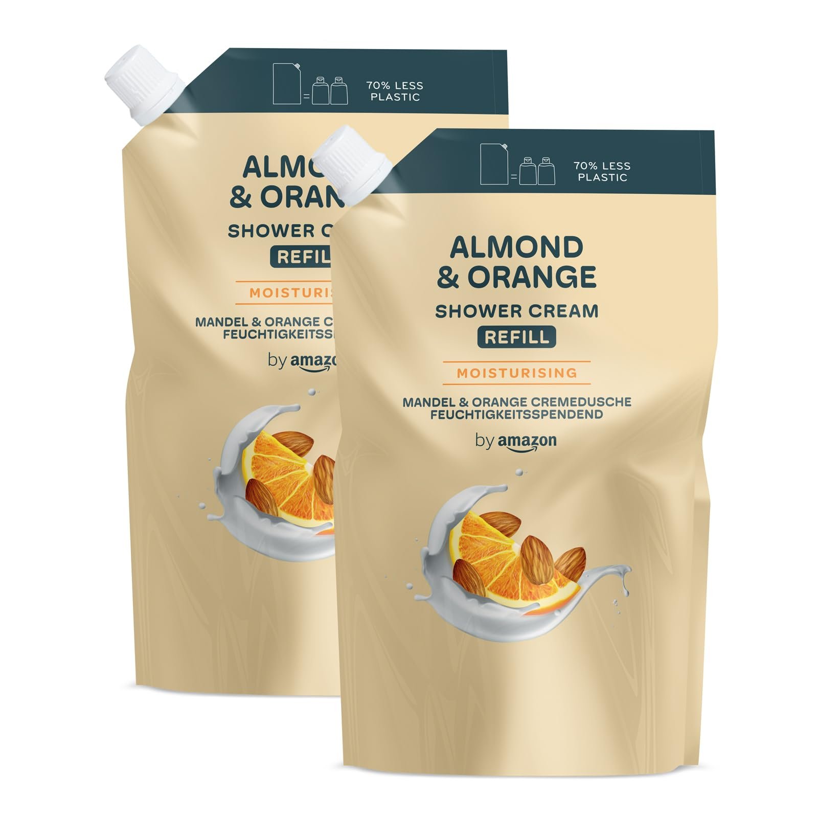 Гель для душу by Amazon Almond & Orange Refill Pack 2 x 1000 мл, фото №1