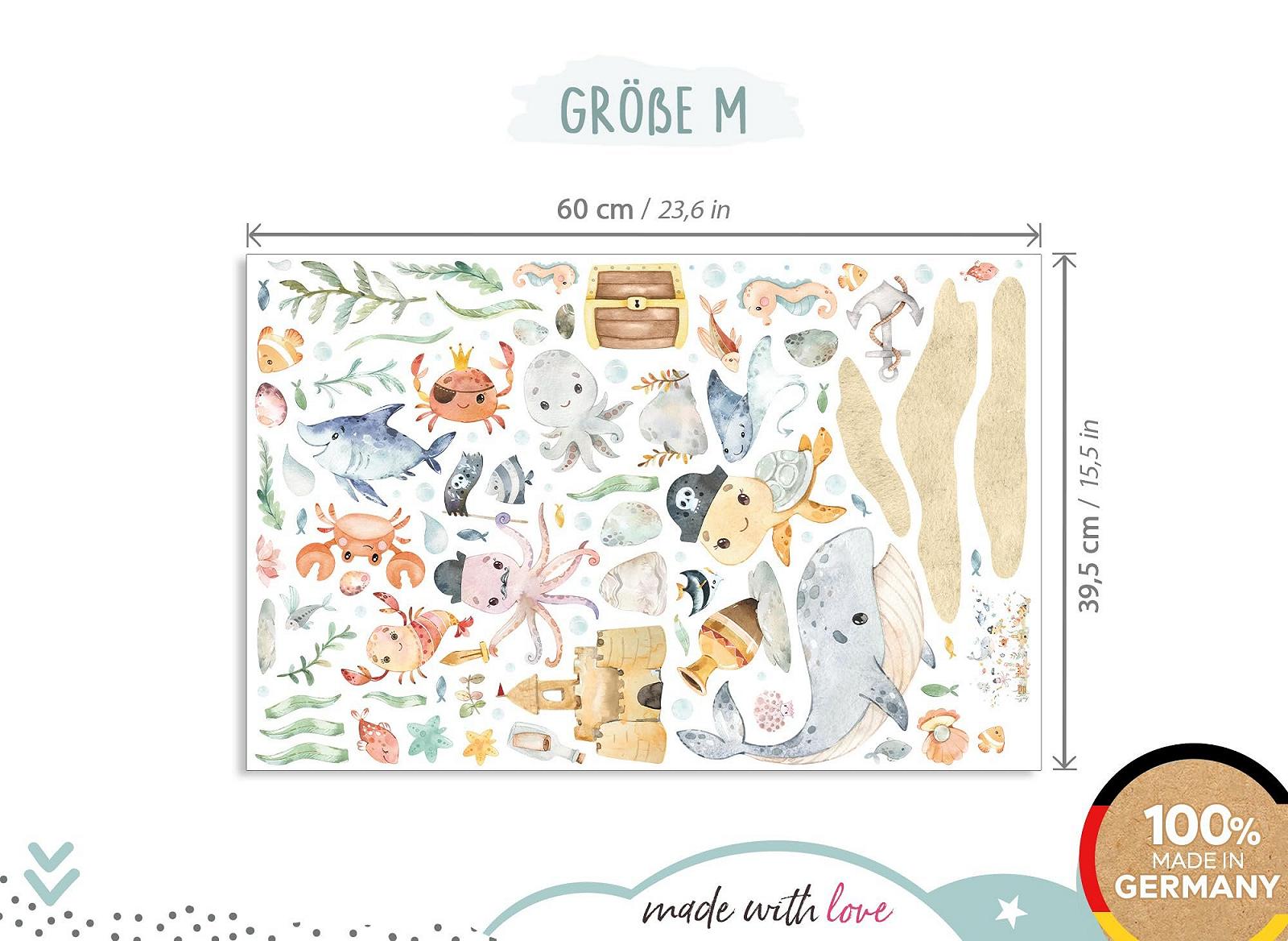 Наклейка для стен Little Deco DL5069 M Sea Animals, фото №4