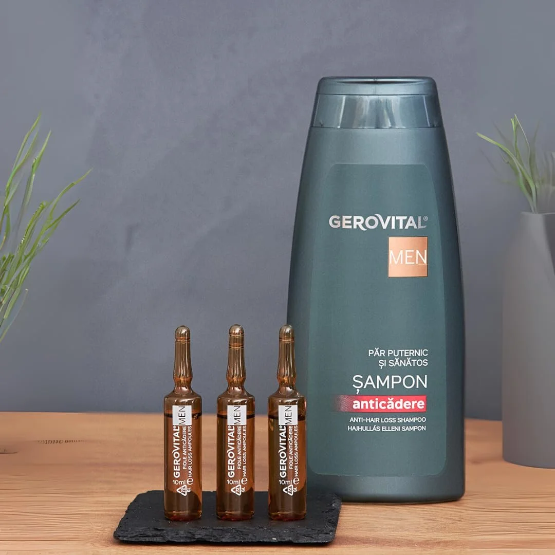Ампули проти випадіння волосся для чоловіків Gerovital Men з Redensyl та Procapil, 10 ампул x 10 мл, фото №5