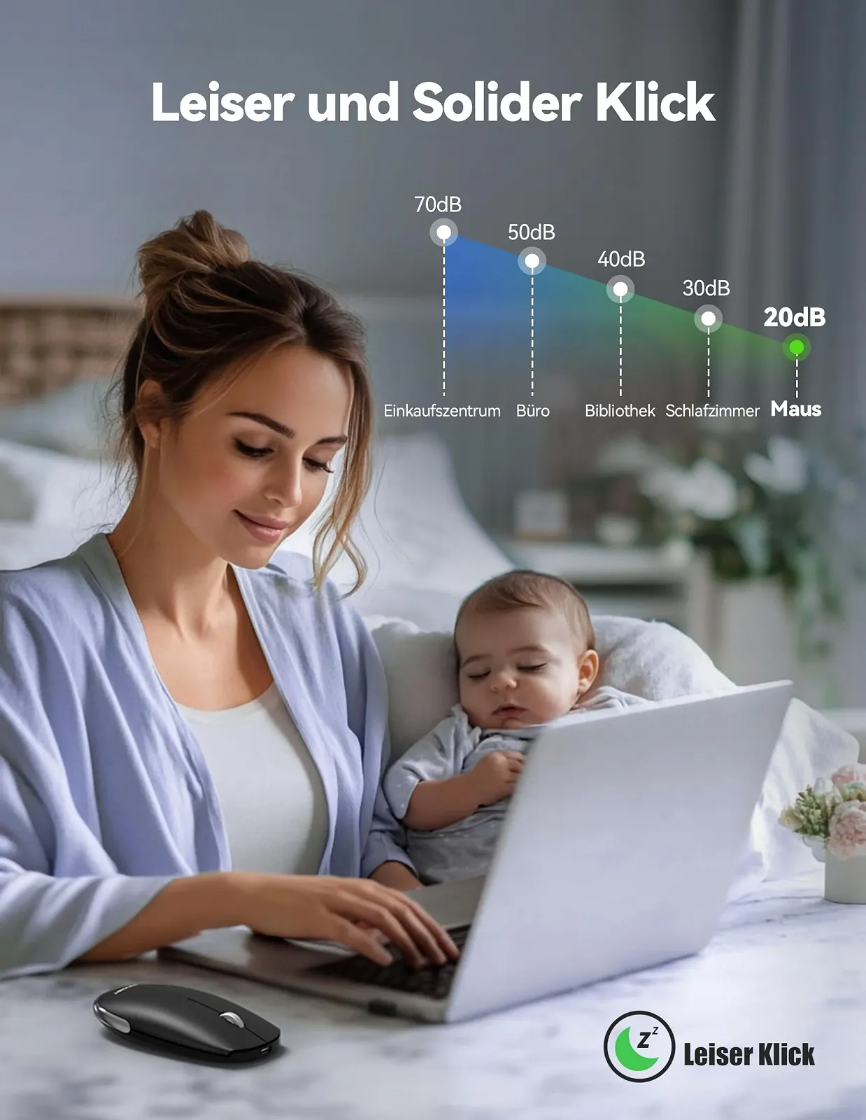 Миша Bluetooth TECKNET Бездротова Перезаряджувана 4000 DPI Чорна, фото №4