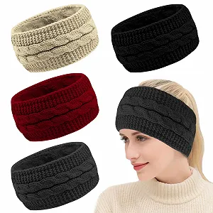 Вязаная На голову Повязка Женская Зимняя Теплая Комплект 4 шт. - Фото 1