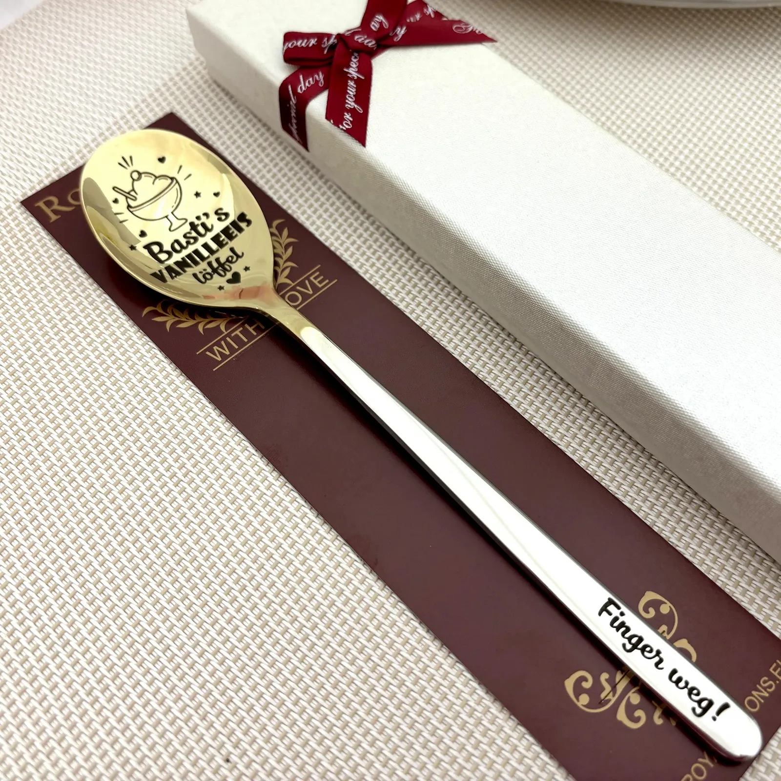 Персоналізована Ложка для Морозива Золота з Нержавіючої Сталі, фото №8