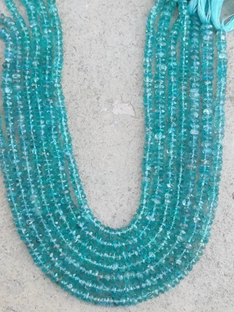 Апатит Круглый Ограненный 5-5.5 мм, нить 33 см, бусины из драгоценных камней для ожерелья, браслета, фото №2