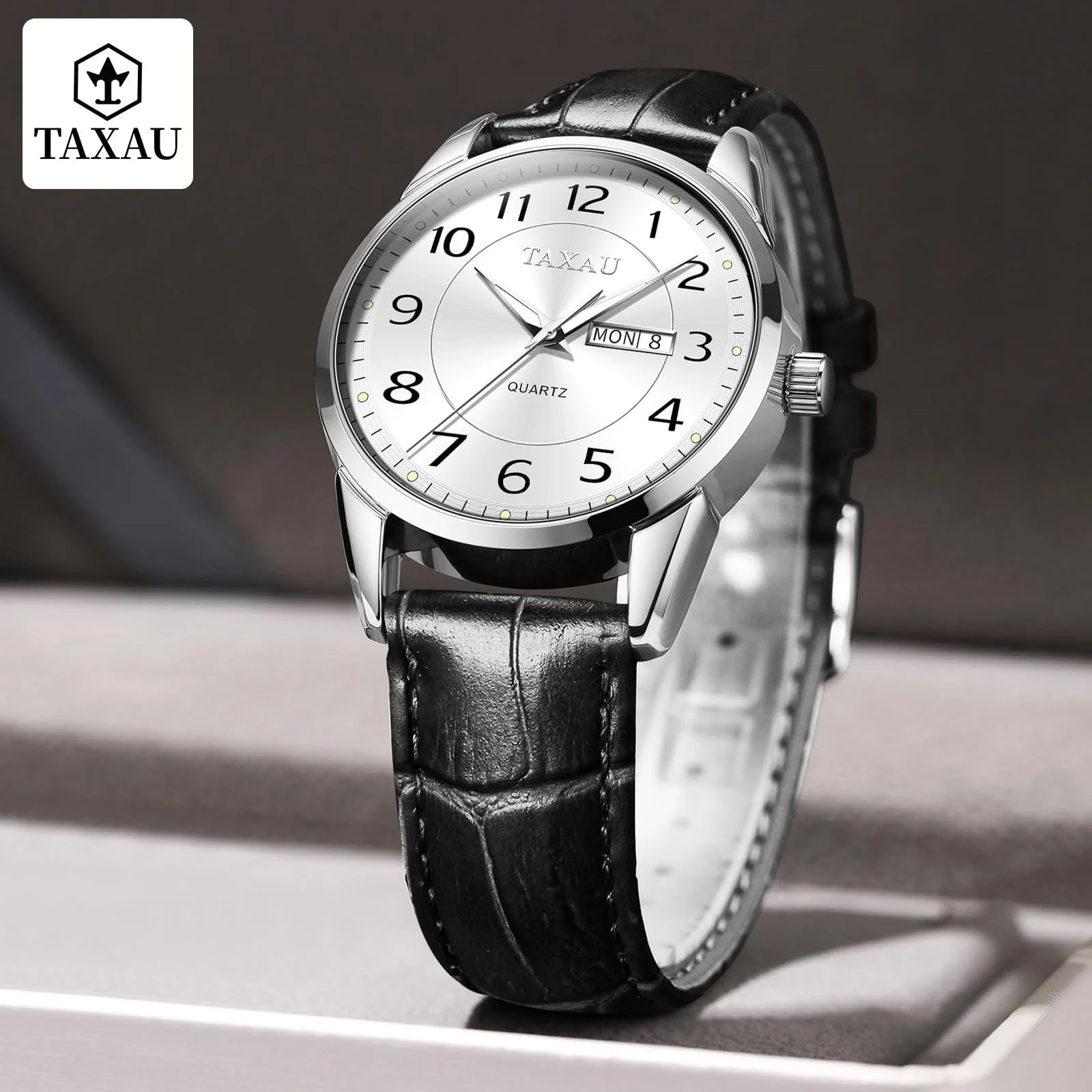 Класичний шкіряний годинник для чоловіків Аналоговий кварцовий Великий циферблат, фото №2 Класичний шкіряний годинник для чоловіків Аналоговий кварцовий Великий циферблат, фото №2