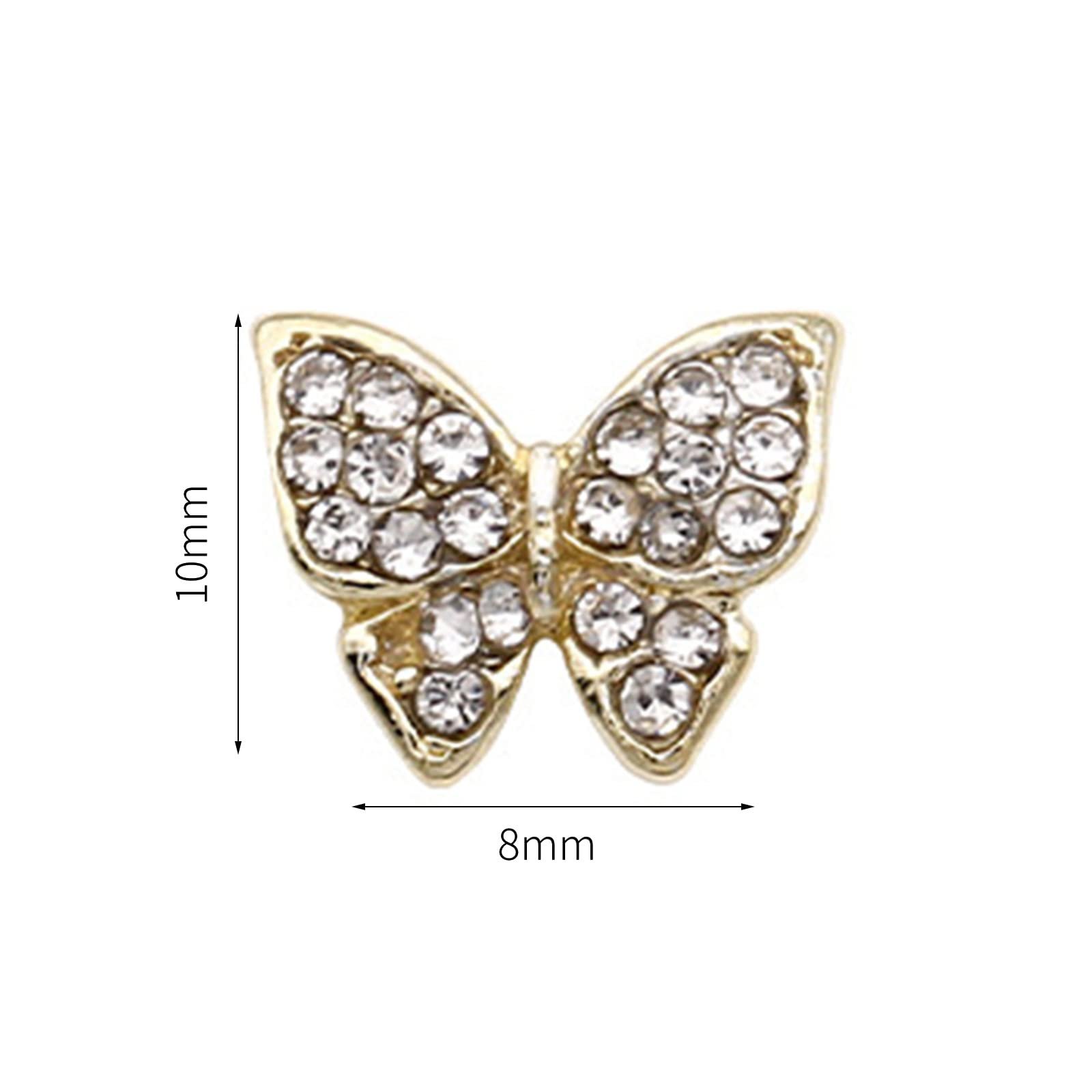 Стразы для ногтей Бабочка сплав 20 шт Золотой, фото №2
