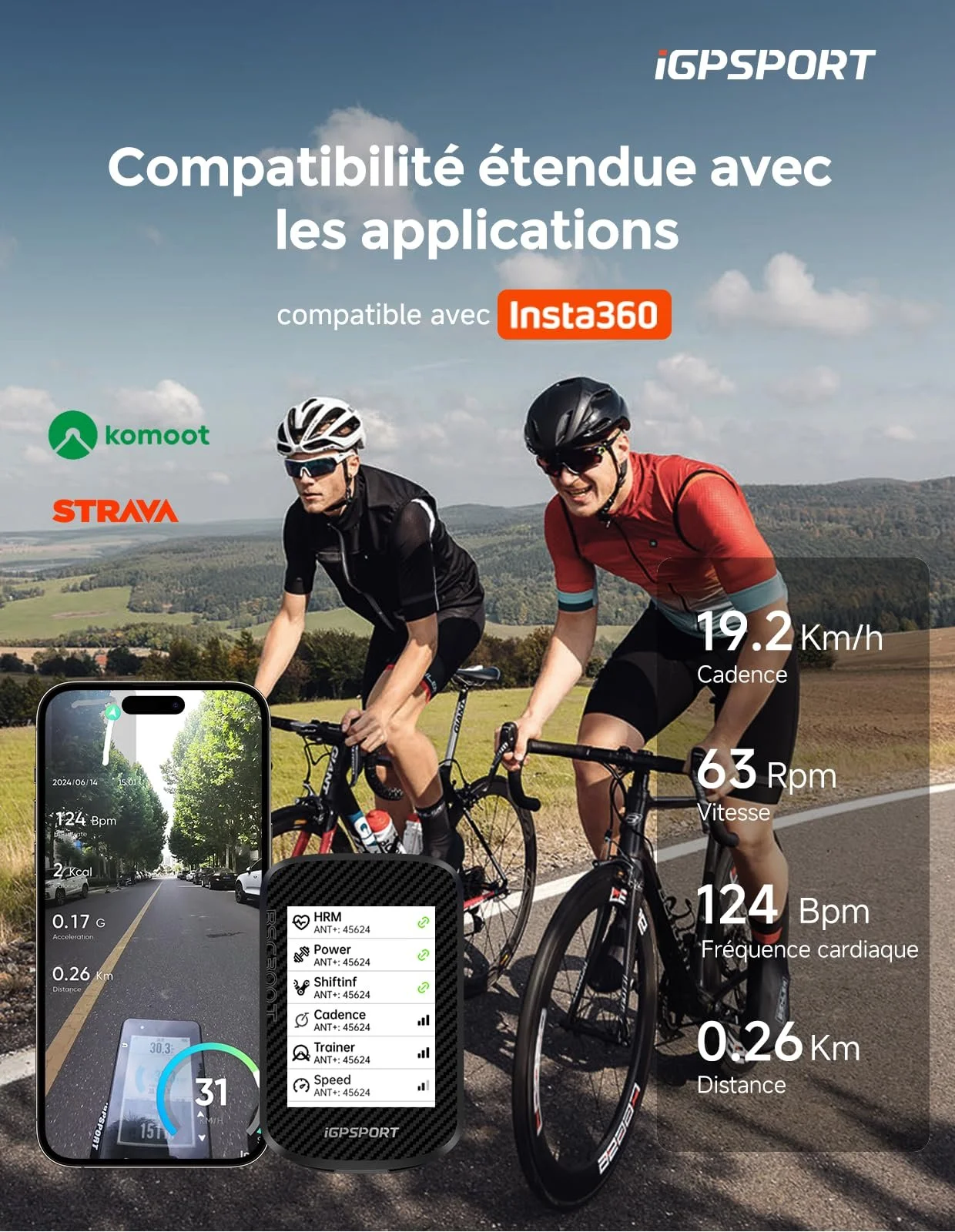 GPS велокомпьютер iGPSPORT BSC300T 2.4" Цветной сенсорный экран Навигация 8 ГБ, фото №8