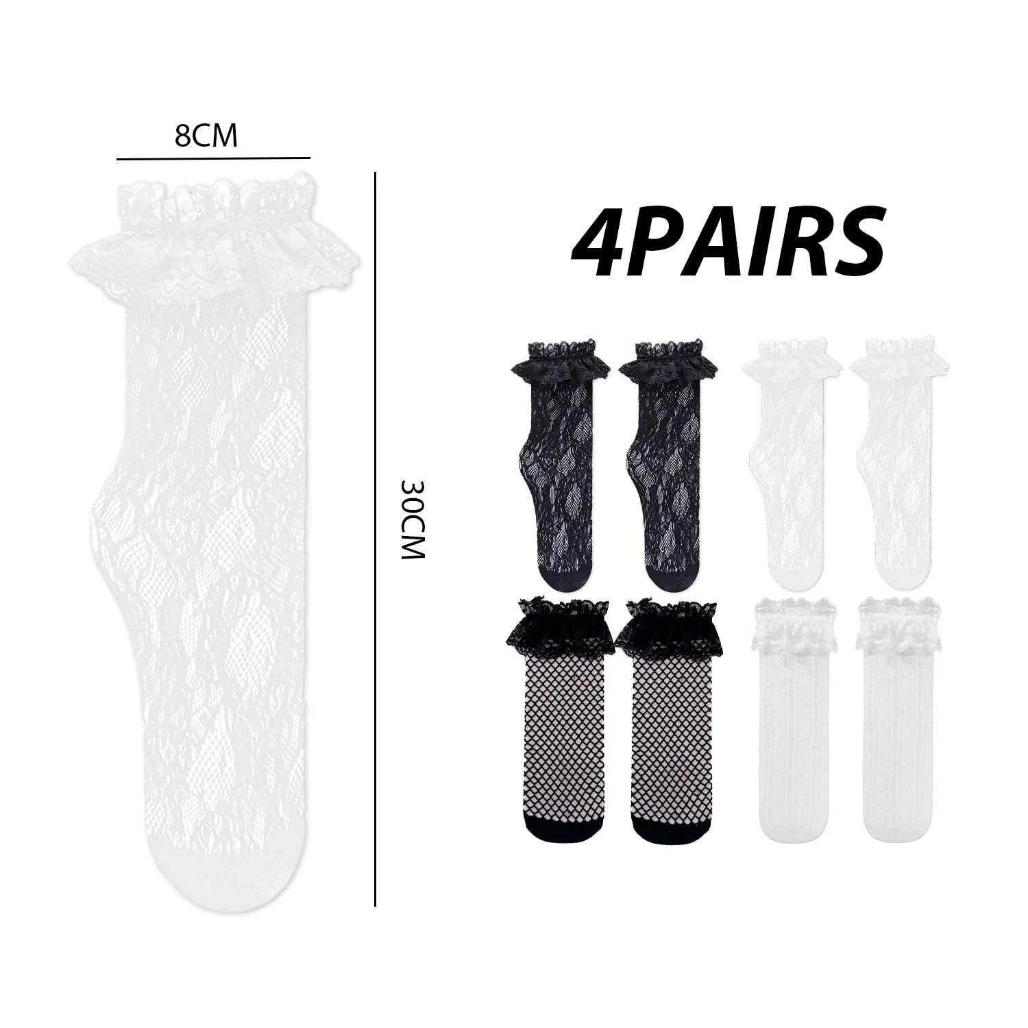 Шкарпетки Мереживні SLEEKEE 4 пари, фото №2 Шкарпетки Мереживні SLEEKEE 4 пари, фото №2