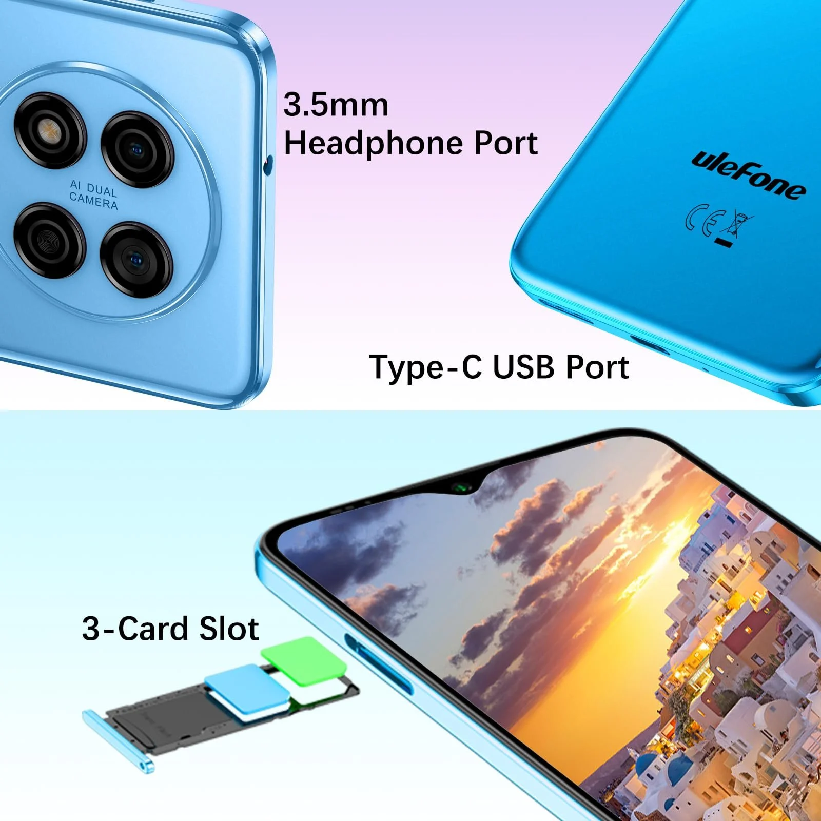 Смартфон Ulefone Note 15 Dual SIM 5 ГБ RAM 32 ГБ ROM Android 12 6.2" 4000 мАч 8MP + 5MP, фото №5