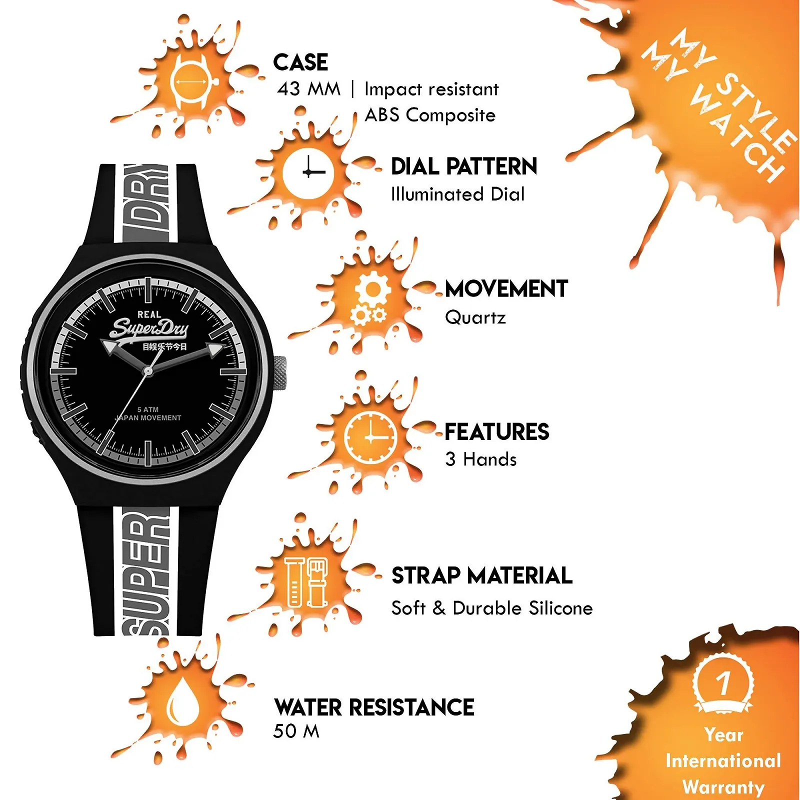 Годинник повсякденний Superdry SYG238BW, фото №3 Годинник повсякденний Superdry SYG238BW, фото №3