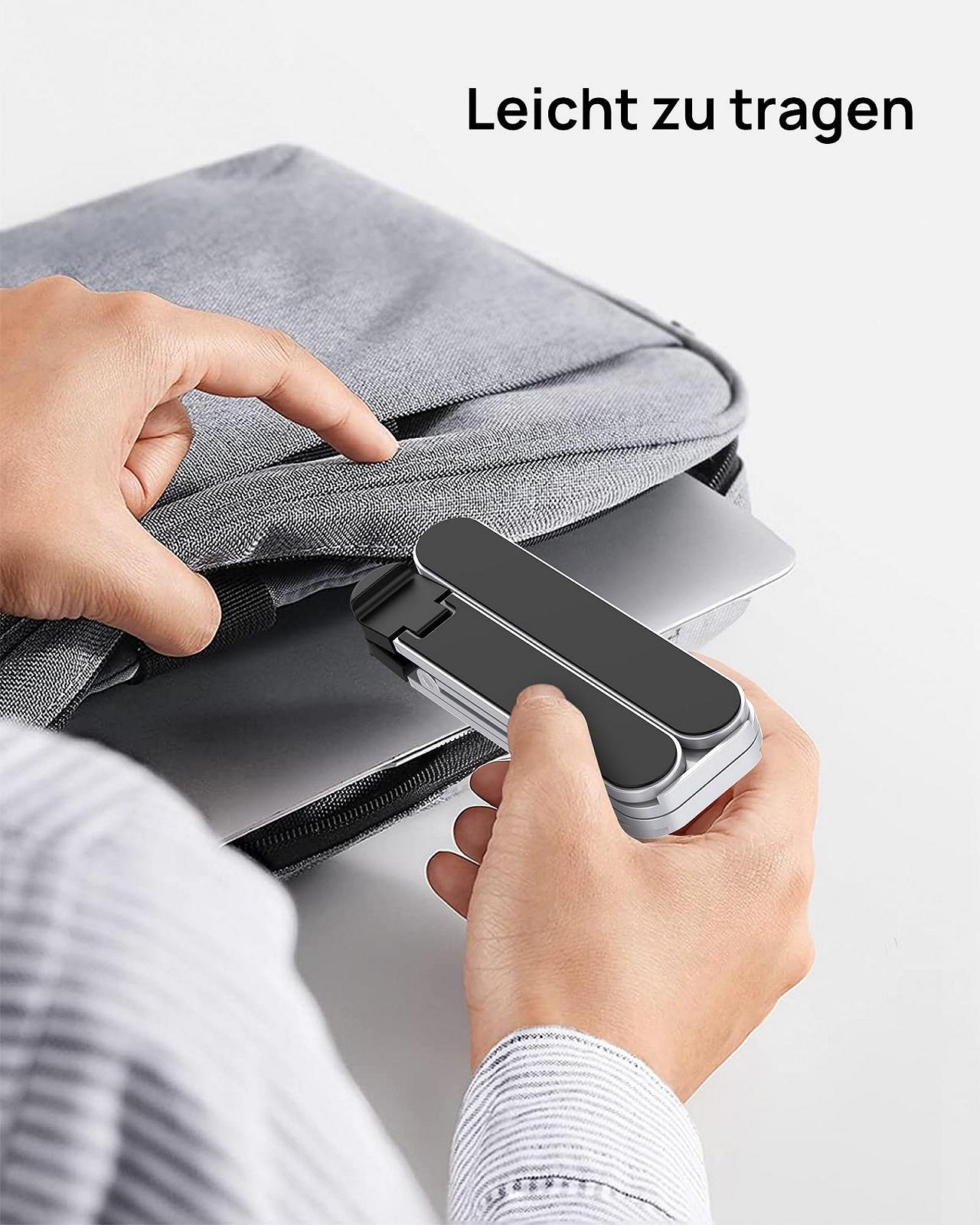 Подставка для ноутбука SODI, складная, портативная алюминиевая подставка для ноутбука для путешествий и поездок на работу, совместима с MacBook Pro/Air, HP, Sony, Dell, все 10-16 дюймов, серебристая, фото №9