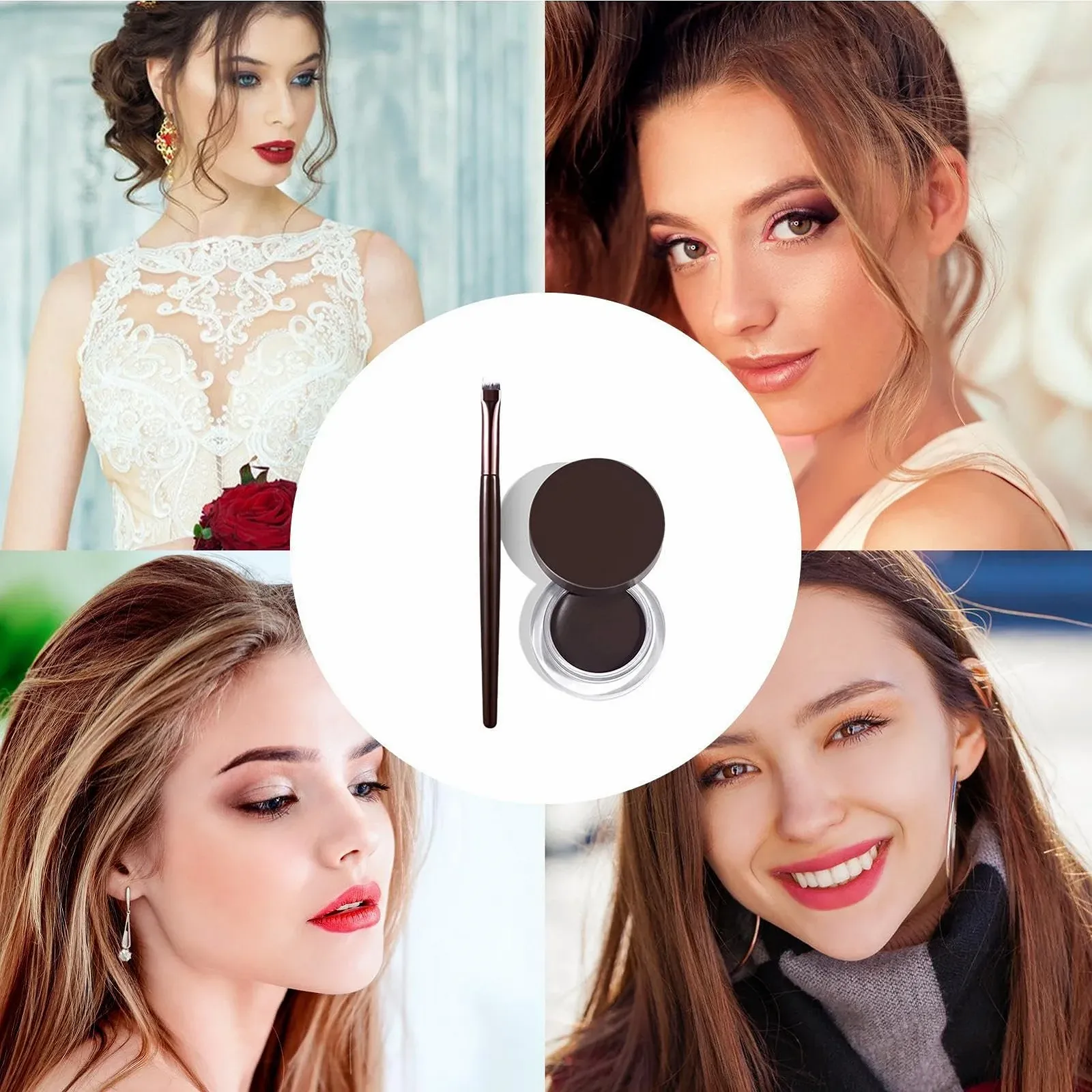 Гелева Підводка-пудра для брів Чорно-коричнева, фото №2