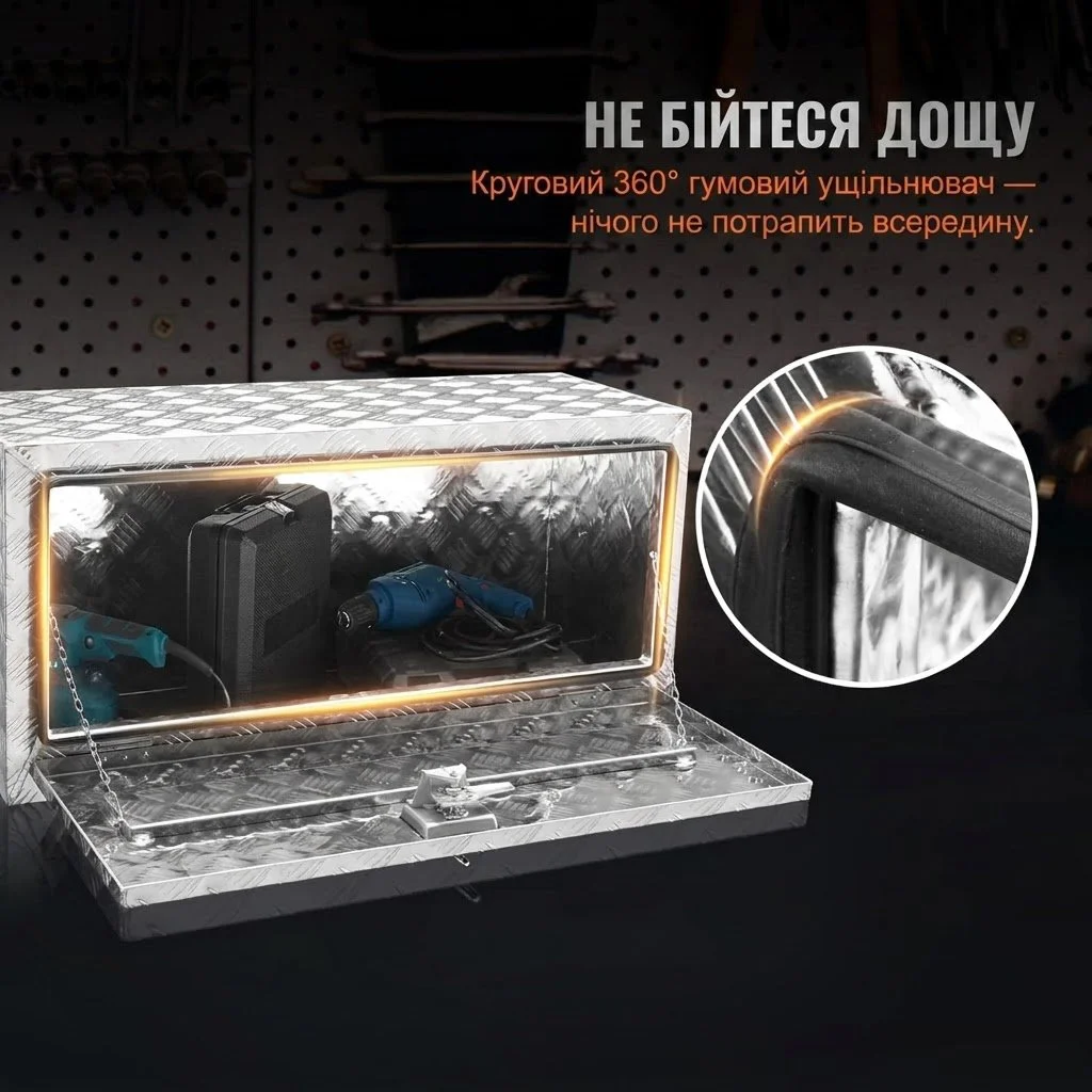 Алюминиевый ящик для инструментов VEVOR 91 см (36") Серебристый, фото №5