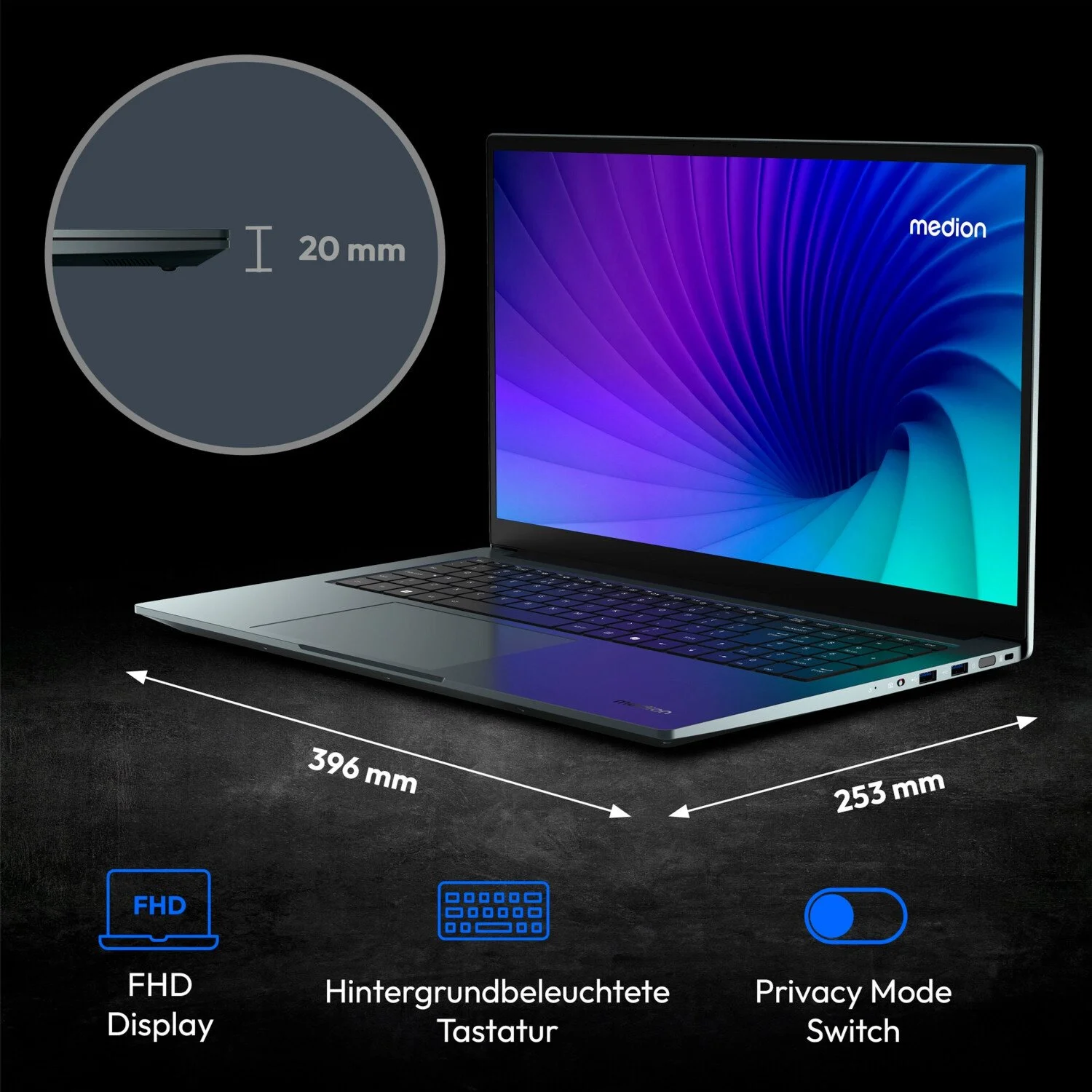 Ноутбук 17,3" Medion (Lenovo Group) S20 S17431 | Intel Core Ultra 7 155H | IPS (1920x1080) FullHD| RAM DDR5 16 ГБ | SSD M2 NVME 1 ТБ | Intel ARC Graphics | Підсвітка клавіатури | Win11 (5261), фото №6 Ноутбук 17,3" Medion (Lenovo Group) S20 S17431 | Intel Core Ultra 7 155H | IPS (1920x1080) FullHD| RAM DDR5 16 ГБ | SSD M2 NVME 1 ТБ | Intel ARC Graphics | Підсвітка клавіатури | Win11 (5261), фото №6