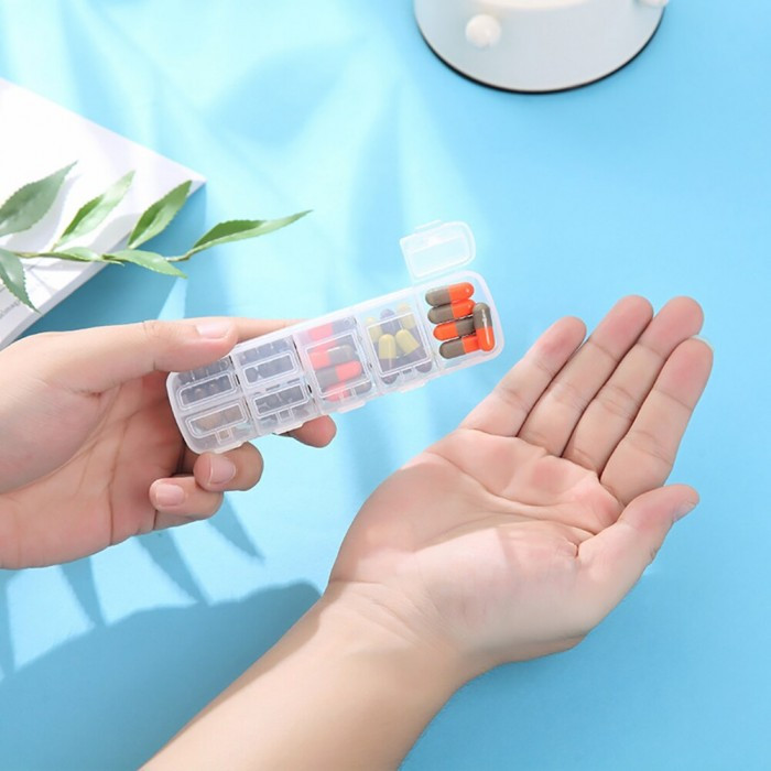 Таблетка ECO Pillbox на 7 відділеннях бежева, фото №2