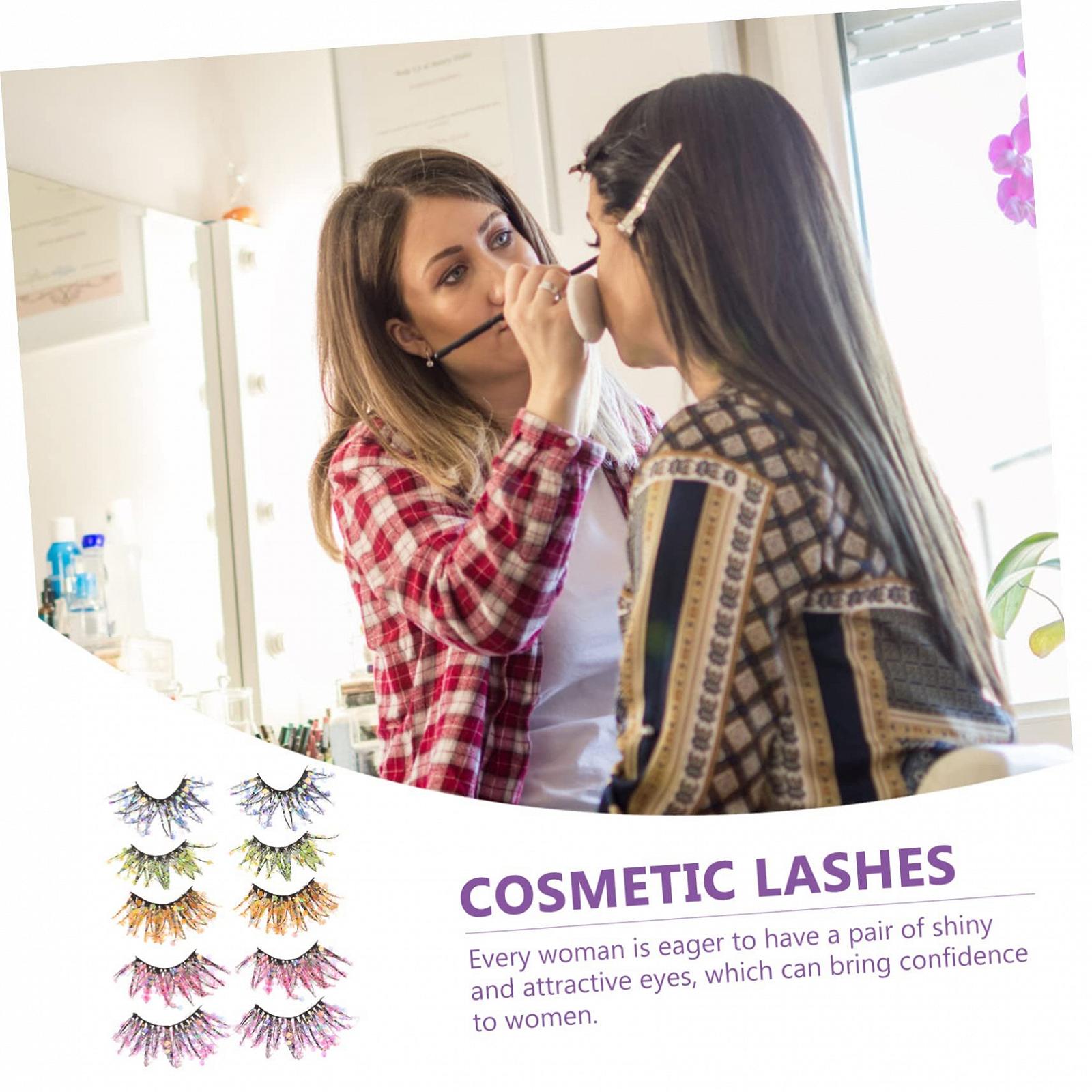 Накладні вії Angoily 5 пар Кольорові 3D з кольором Норка Фібра, фото №3