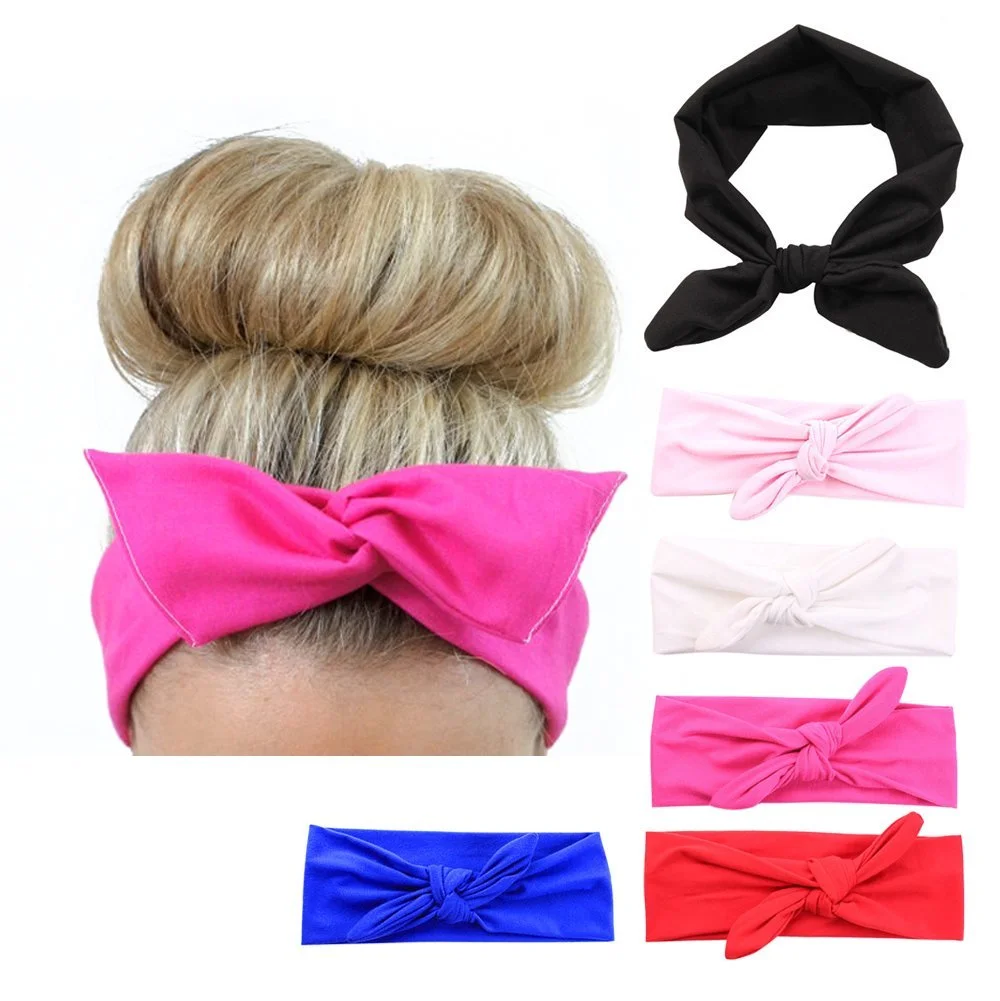 Набір пов'язок на голову з заячими вушками для жінок, фото №2