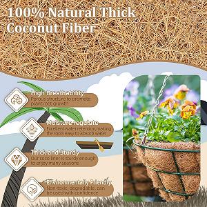 Вкладиші з кокосового волокна LATERN круглі набір з 4 шт. 30,5 см для підвісних кошиків 12 дюймів synthetic.ua - Фото 1