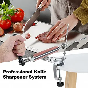 Точильная система для ножей ручная из сплава с вращением на 360 градусов и переворотом на 180 градусов Серебристая synthetic.ua - Фото 1