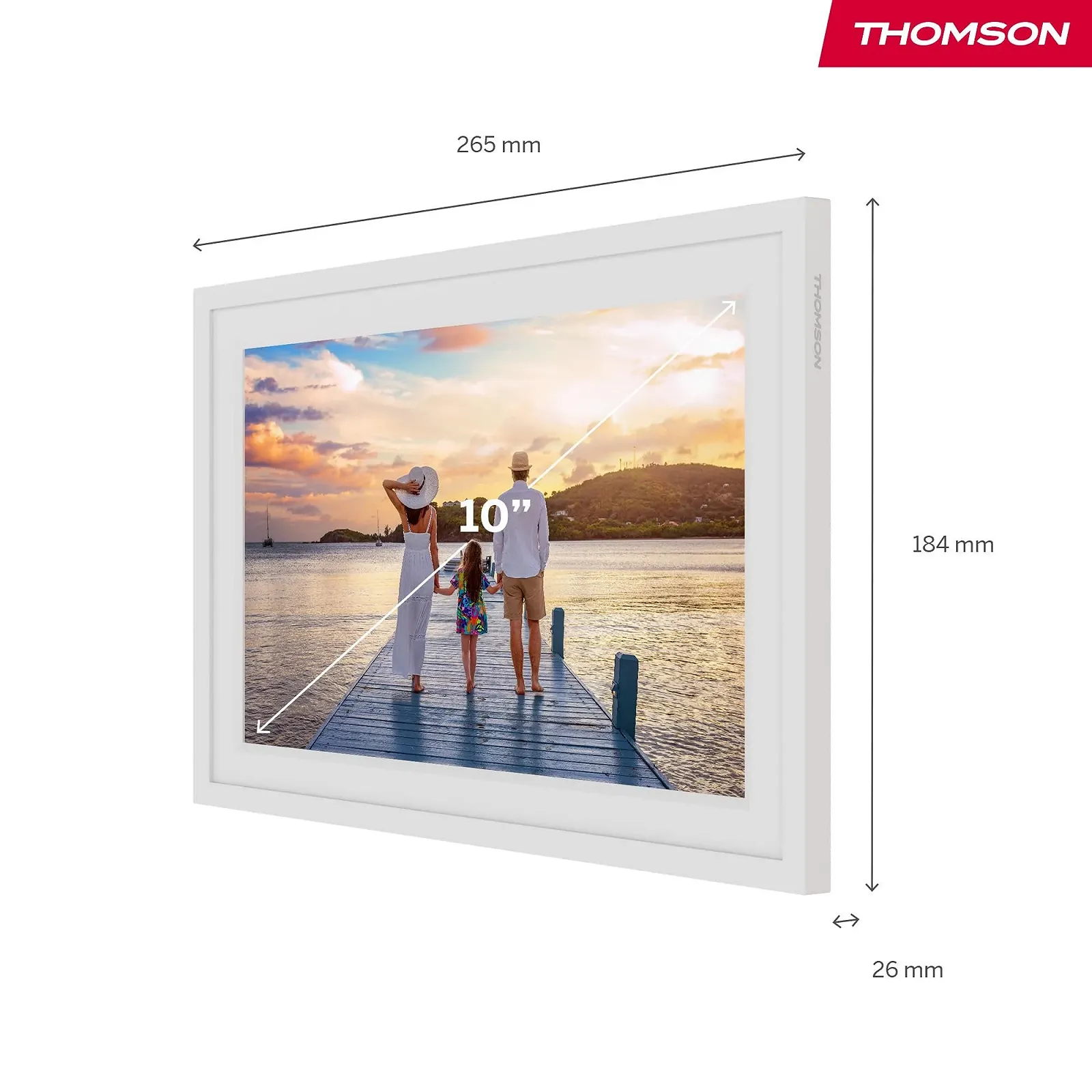 Цифровая фоторамка Thomson 10 дюймов IPS HD Touch Screen 32GB Wi-Fi Белая, фото №2 Цифровая фоторамка Thomson 10 дюймов IPS HD Touch Screen 32GB Wi-Fi Белая, фото №2