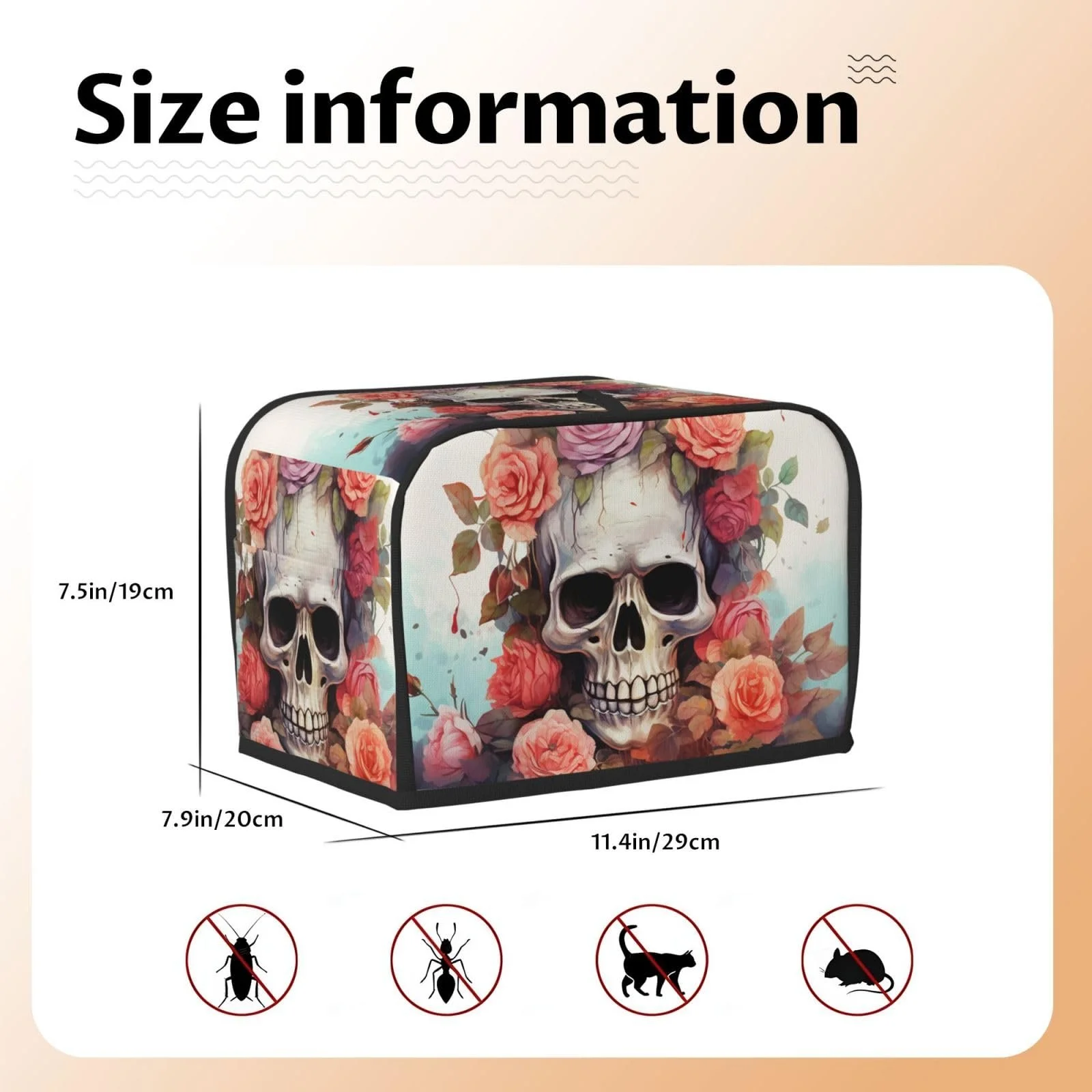 Чохол для тостера Cute Skeleton with Flowers, фото №5 Чохол для тостера Cute Skeleton with Flowers, фото №5