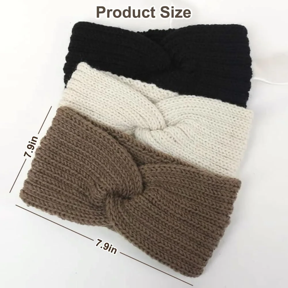 В'язана Пов'язка на Голову Зимова Широка Еластична, фото №5