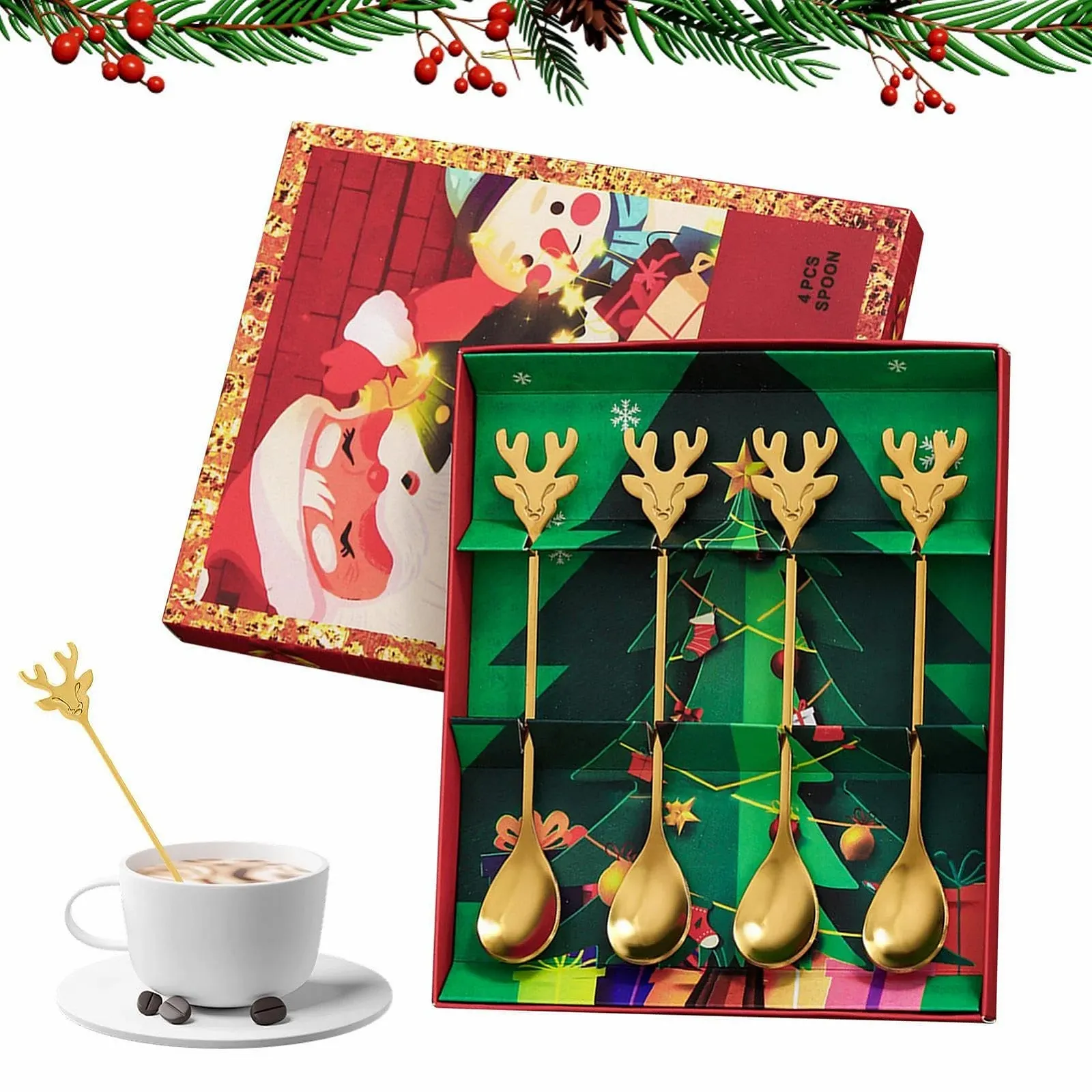 Ложка чайна Kleine Teelöffel, 4 шт. Новорічна з нержавіючої сталі, фото №7 Ложка чайна Kleine Teelöffel, 4 шт. Новорічна з нержавіючої сталі, фото №7