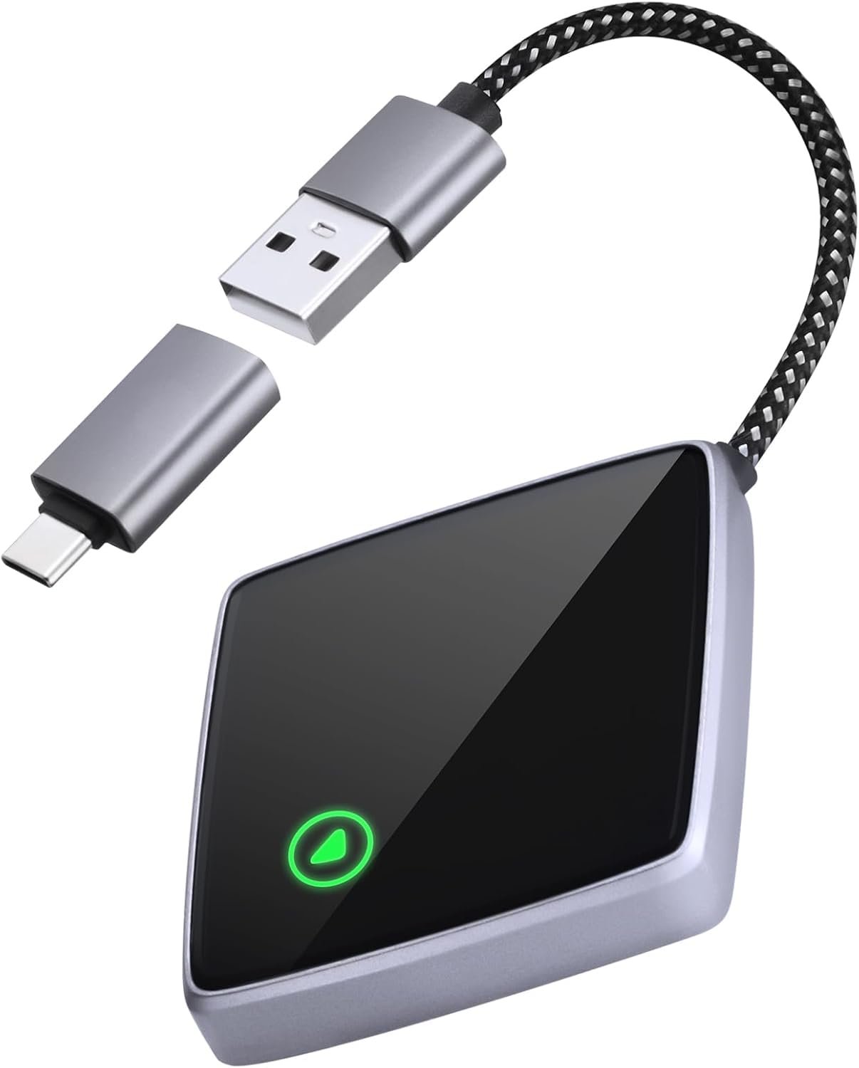 Бездротовий адаптер CarPlay для iPhone, Mini Carplay адаптер з дротового CarPlay на бездротовий, USB C/A Plug and Play стабільне автопідключення CarPlay, сумісний з iPhone iOS 10+ та автомобілями з CarPlay, фото №1