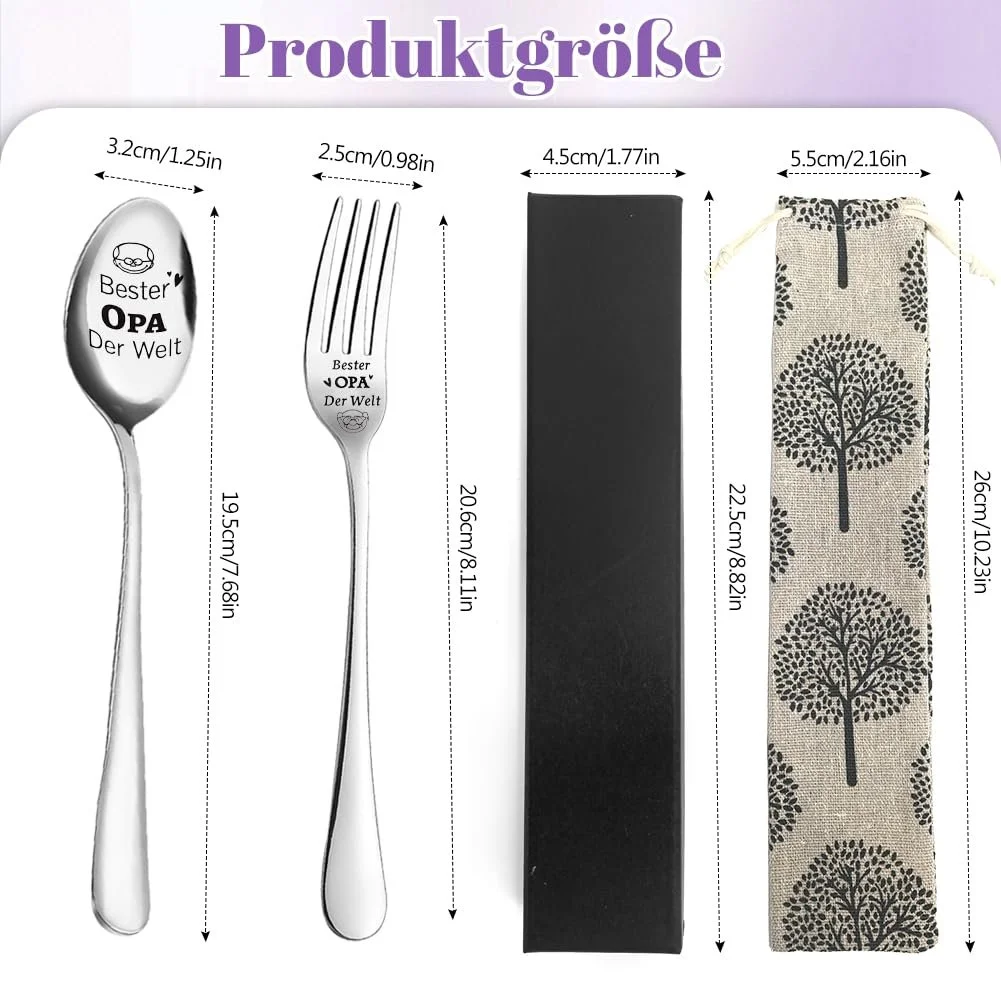 Ложка і виделка Найкращий дідусь у світі, сріблястий, фото №3