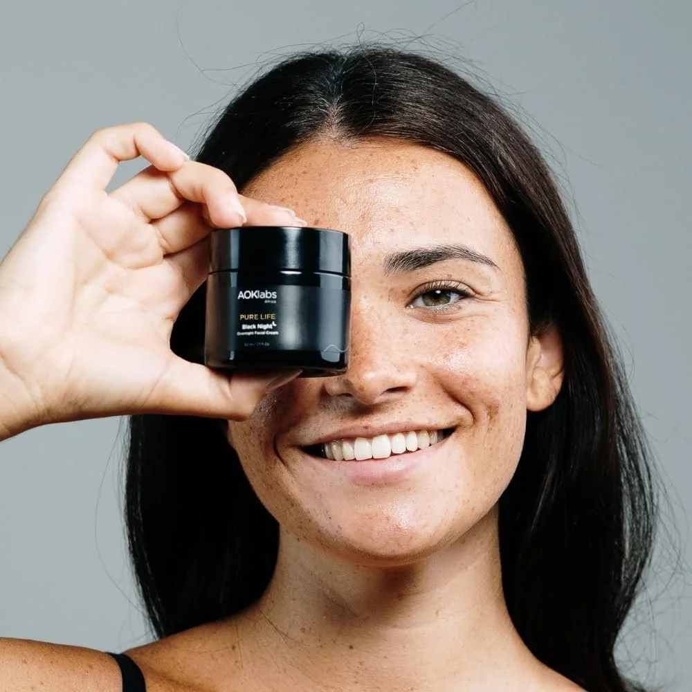 Нічний крем AOKlabs Pure Life Black зміцнювальний антивіковий з кігелією африканською, маслом ши та сичуаньським перцем регенерувальний та інтенсивно зволожувальний, фото №3