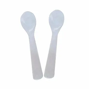 Ложка для ікри Gewene Pearl MOP ручної роботи з круглою ручкою для подачі ікри, 12 см, білий, 2 шт. в упаковці - Фото 1