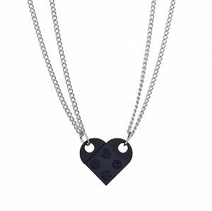 Парний чорний кулон на шию для закоханих Лего - Фото 1