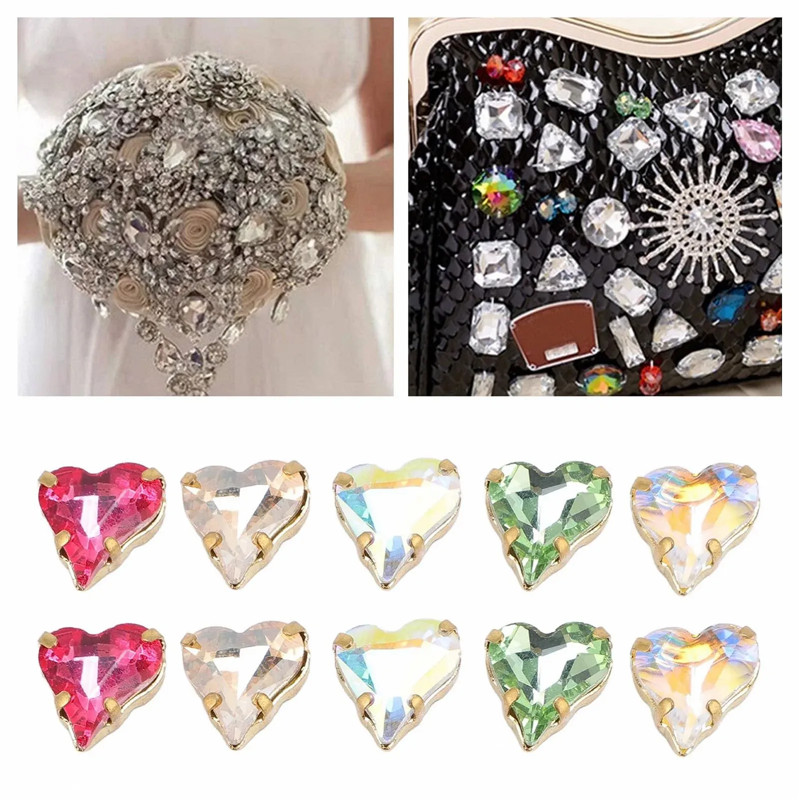 Стразы Стекло Сердце Витое TOPINCN 10 шт., фото №7