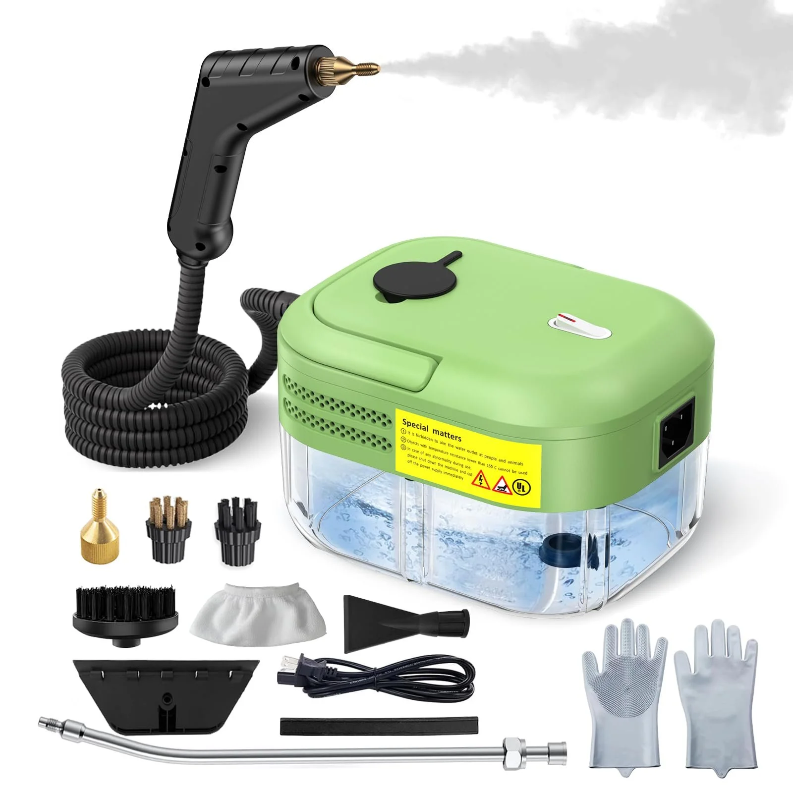 Пароочисник ручний 2200 W 1200 мл 3 bar 9 насадок 105°C, фото №1 Пароочисник ручний 2200 W 1200 мл 3 bar 9 насадок 105°C, фото №1