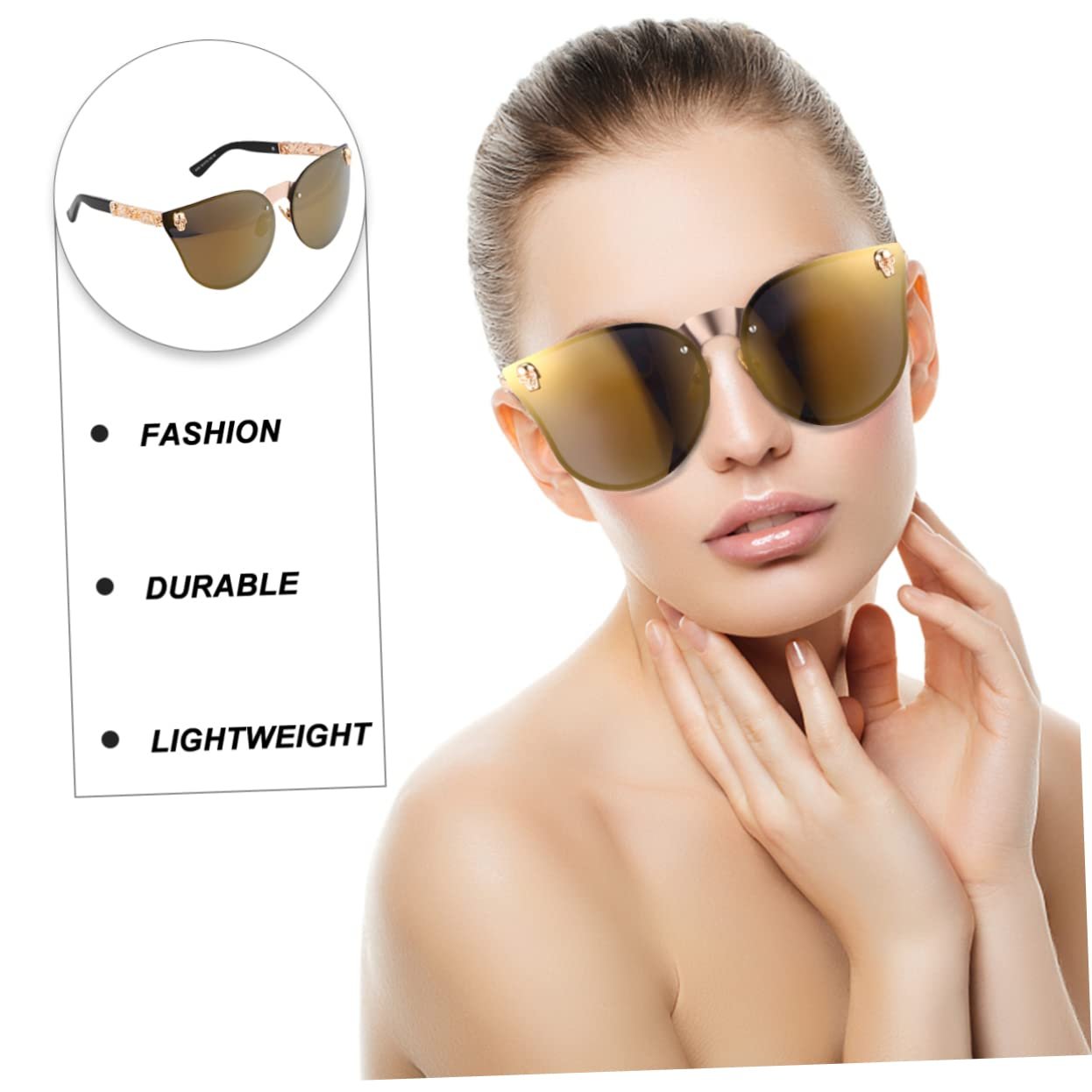 Набір сонцезахисних окулярів, 3 шт, Ретро оправа, фото №3