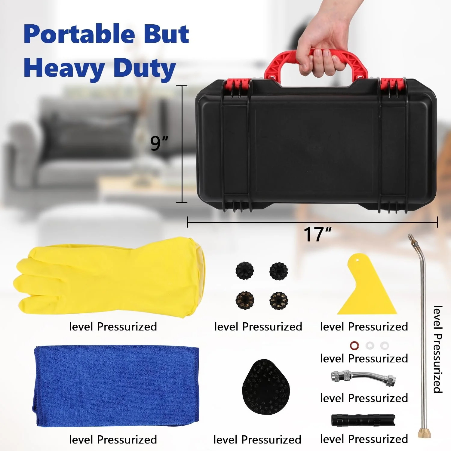 Пароочисник Moongiantgo 1700 W Багатофункціональний ручний безрезервуарний 220 V, фото №6