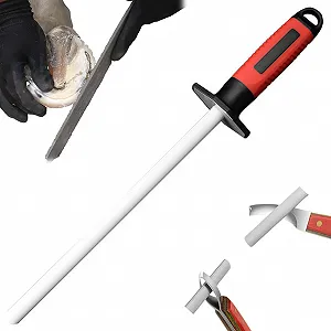 Точило для копитних ножів 10 дюймів керамічне з гумовою ручкою портативне з отвором для підвішування - Фото 1