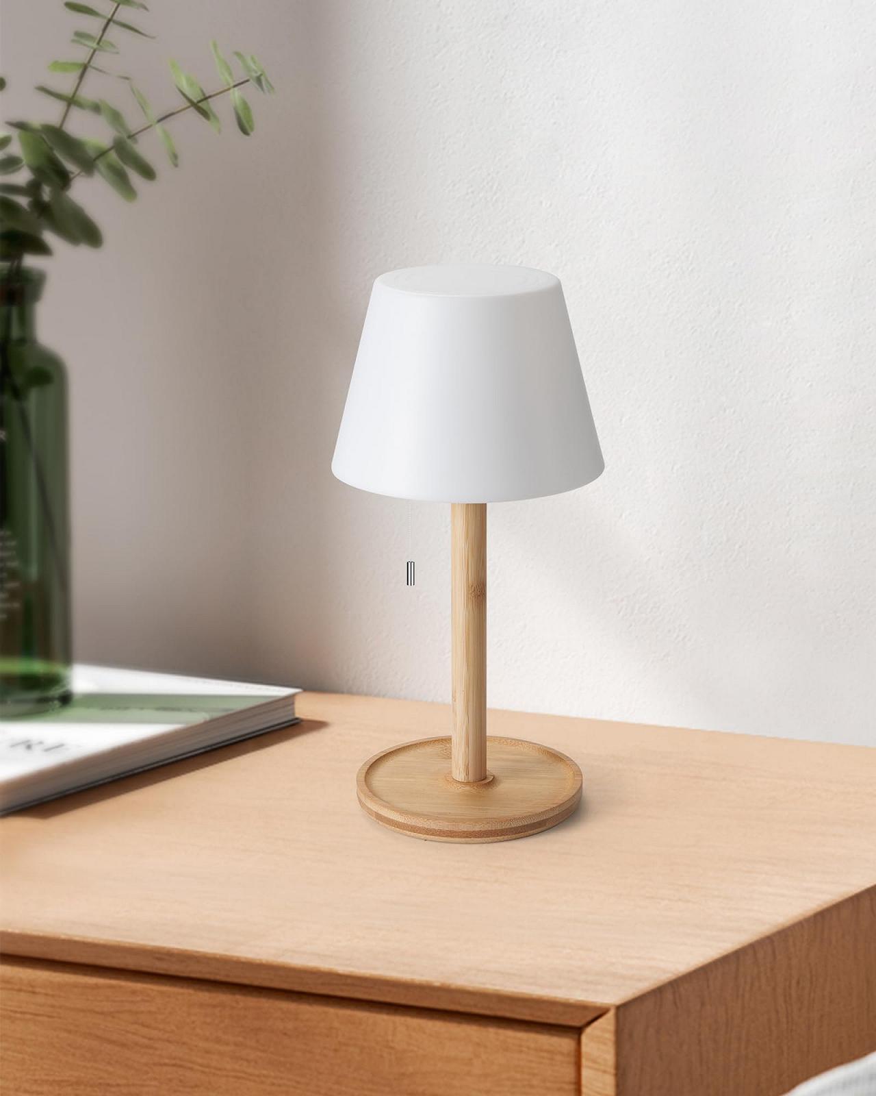 Настільна лампа Egobasic акумуляторна IP54 з мотузковим вимикачем 3 режими 30 см, фото №9