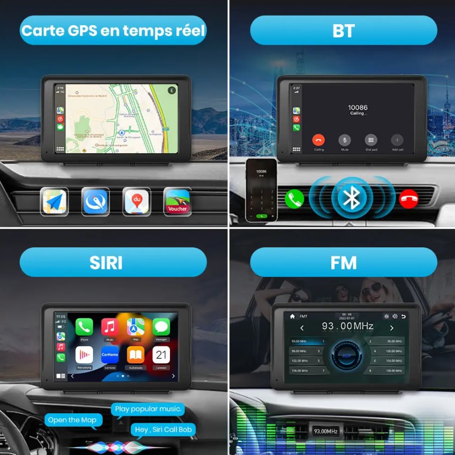 Автомагнітола AWESAFE / 7" / Сенсорна / Apple CarPlay / Android Auto / Bluetooth / FM / AUX, фото №3