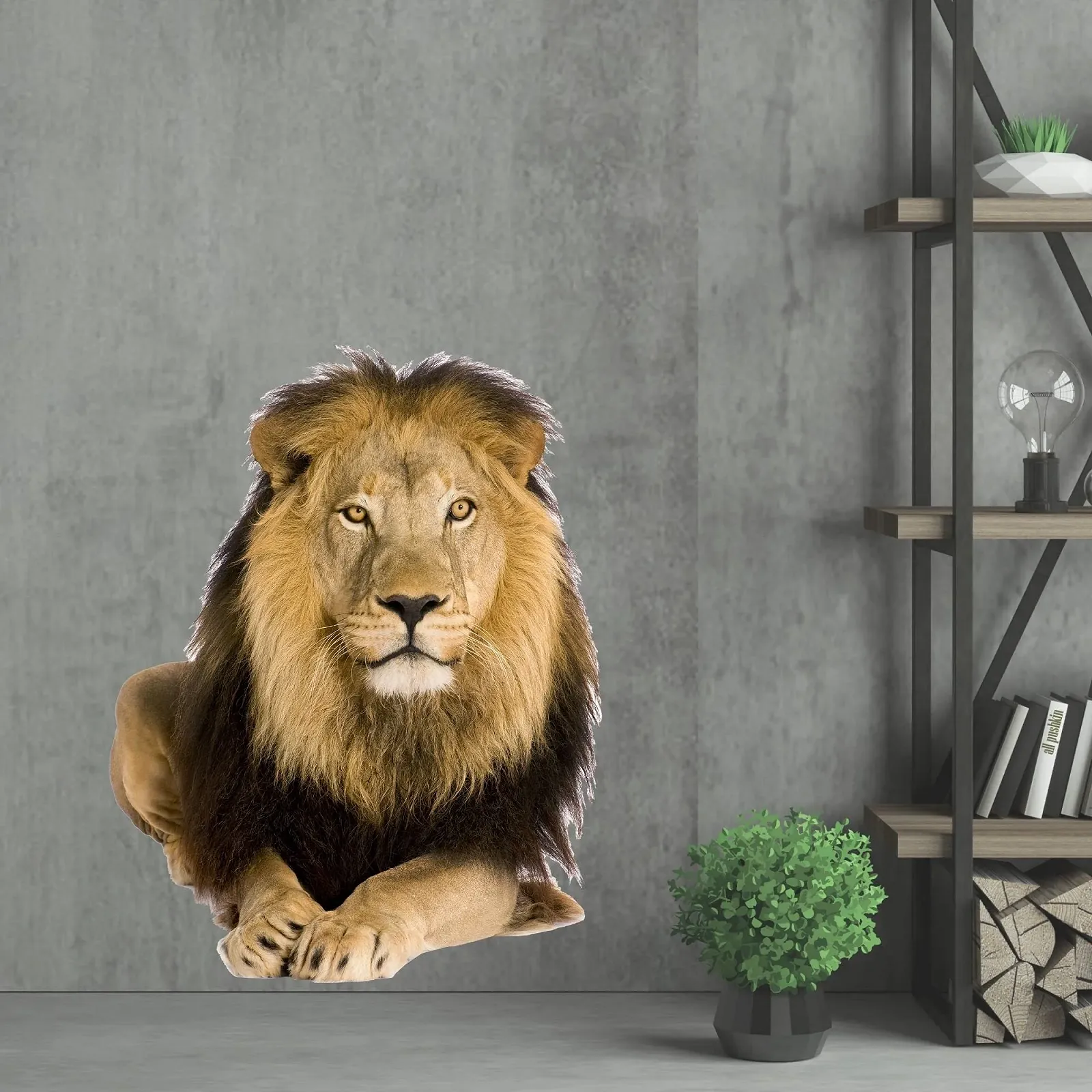 Наклейка на стену GRAZDesign Lion Savannah Africa 3D 74 x 57 см, фото №2
