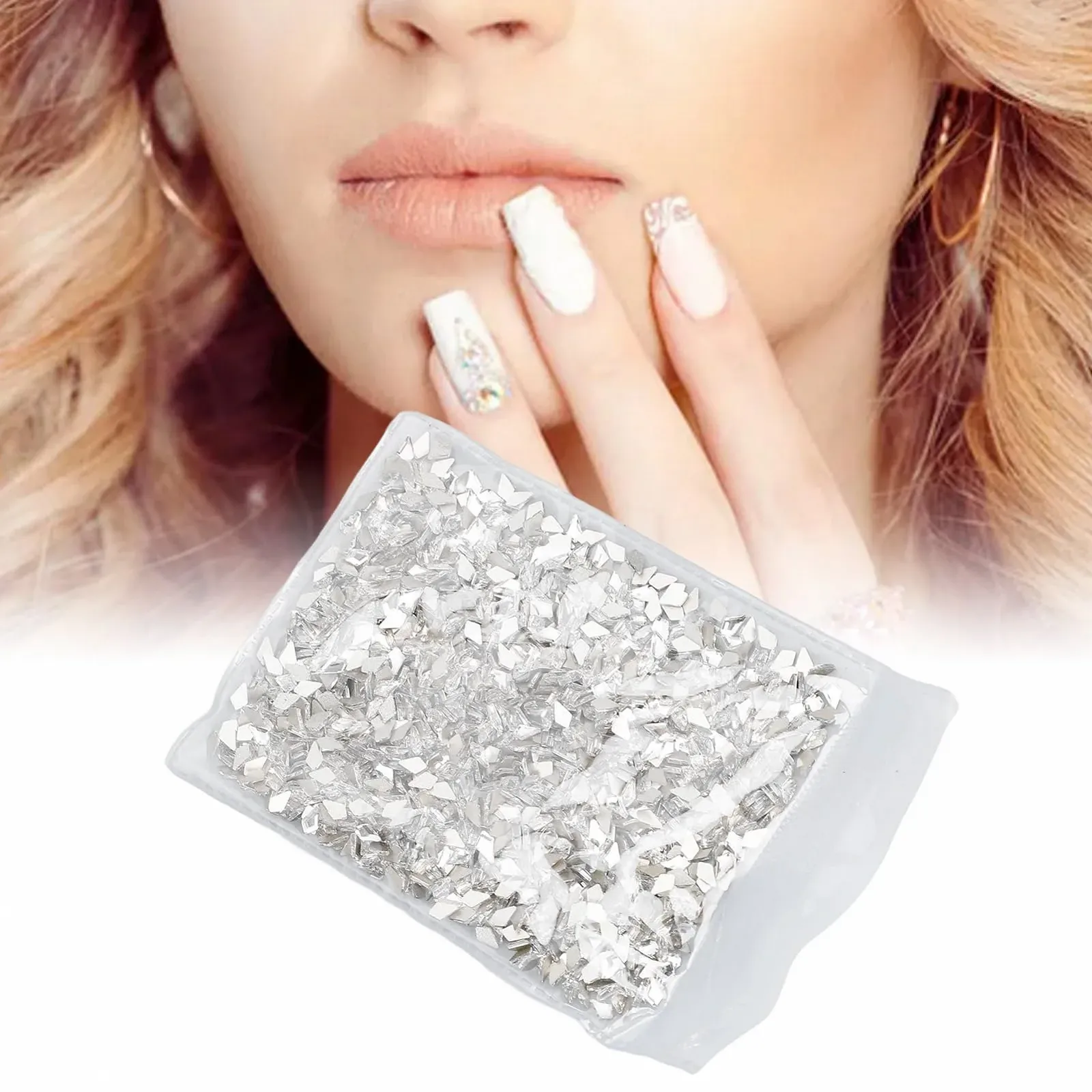 Набір страз блискучі унікальні прозорі кристали з плоскою задньою стінкою макіяжу, фото №3