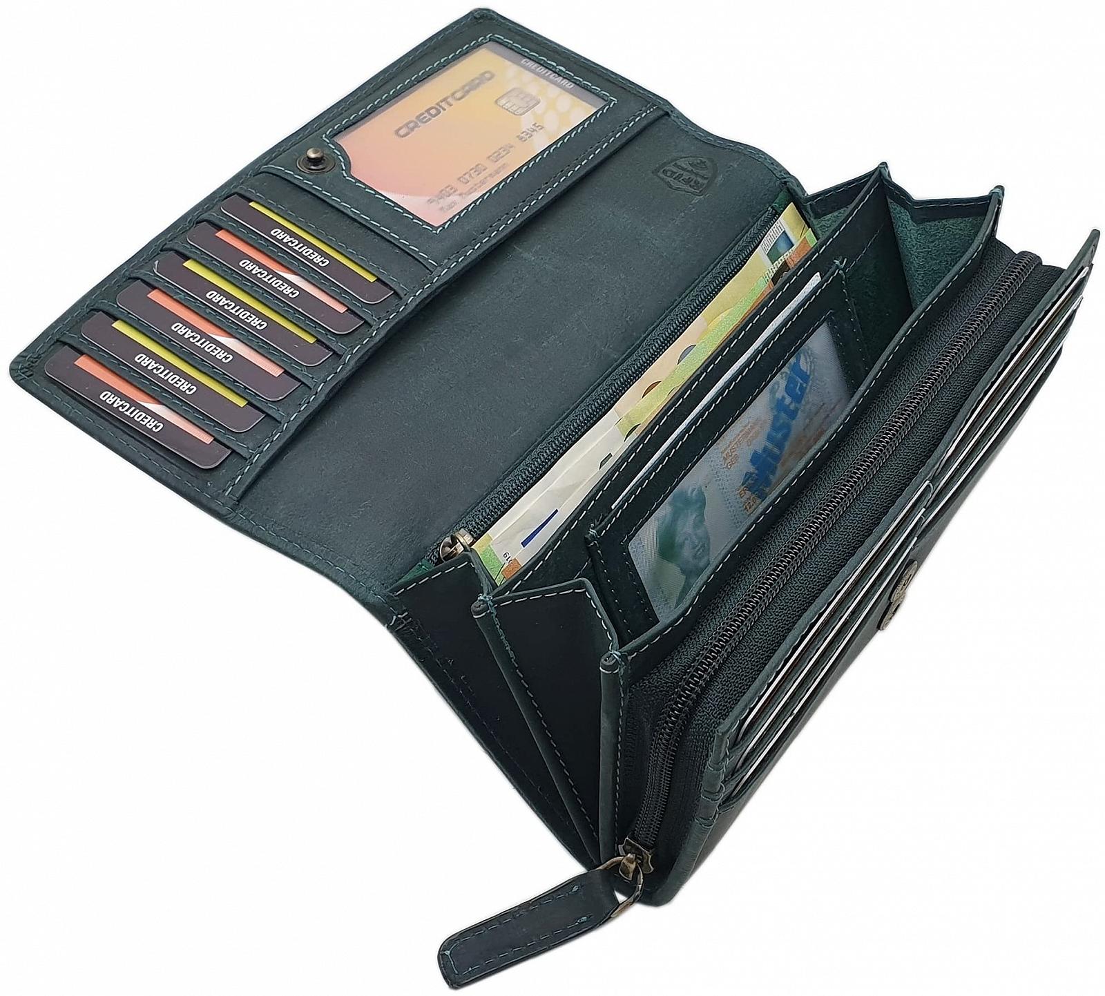 Гаманець myledershop Великий Жіночий З Натуральної Шкіри З RFID та NFC Захистом Темно-зелений, фото №4