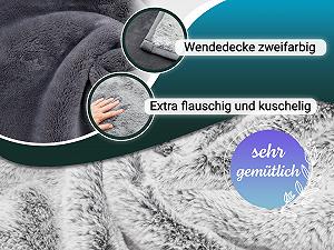 Одеяло из искусственного меха ZOLLNER 100% полиэстер 150 x 200 см Серый synthetic.ua - Фото 1