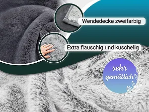 Покривало зі штучного хутра ZOLLNER 100% поліестер 150 x 200 см Сірий synthetic.ua - Фото 1