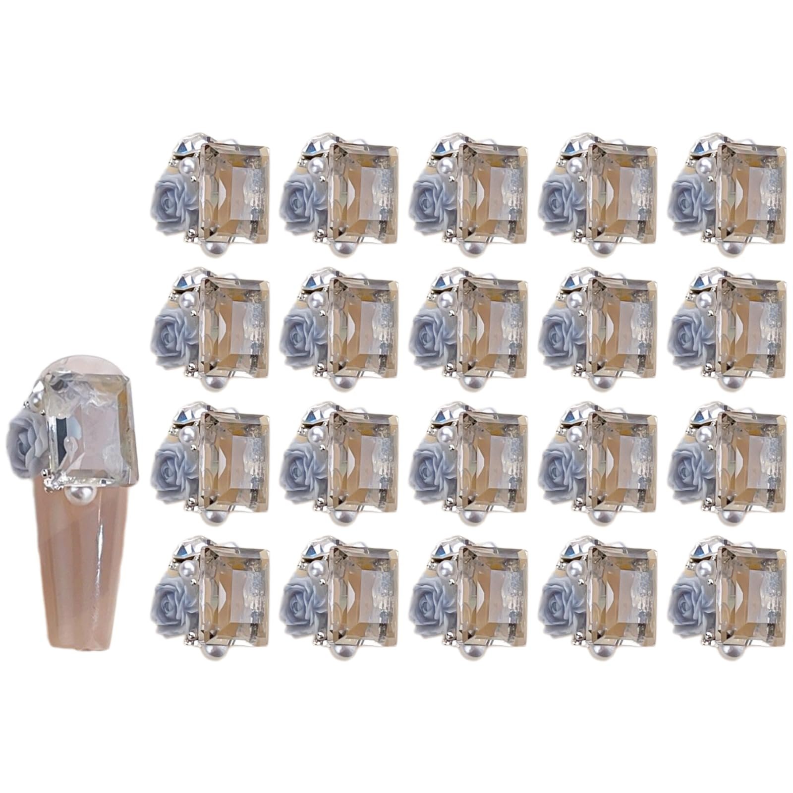 Стрази Квіткові Прямокутні Різнокольорові 4 шт, фото №7