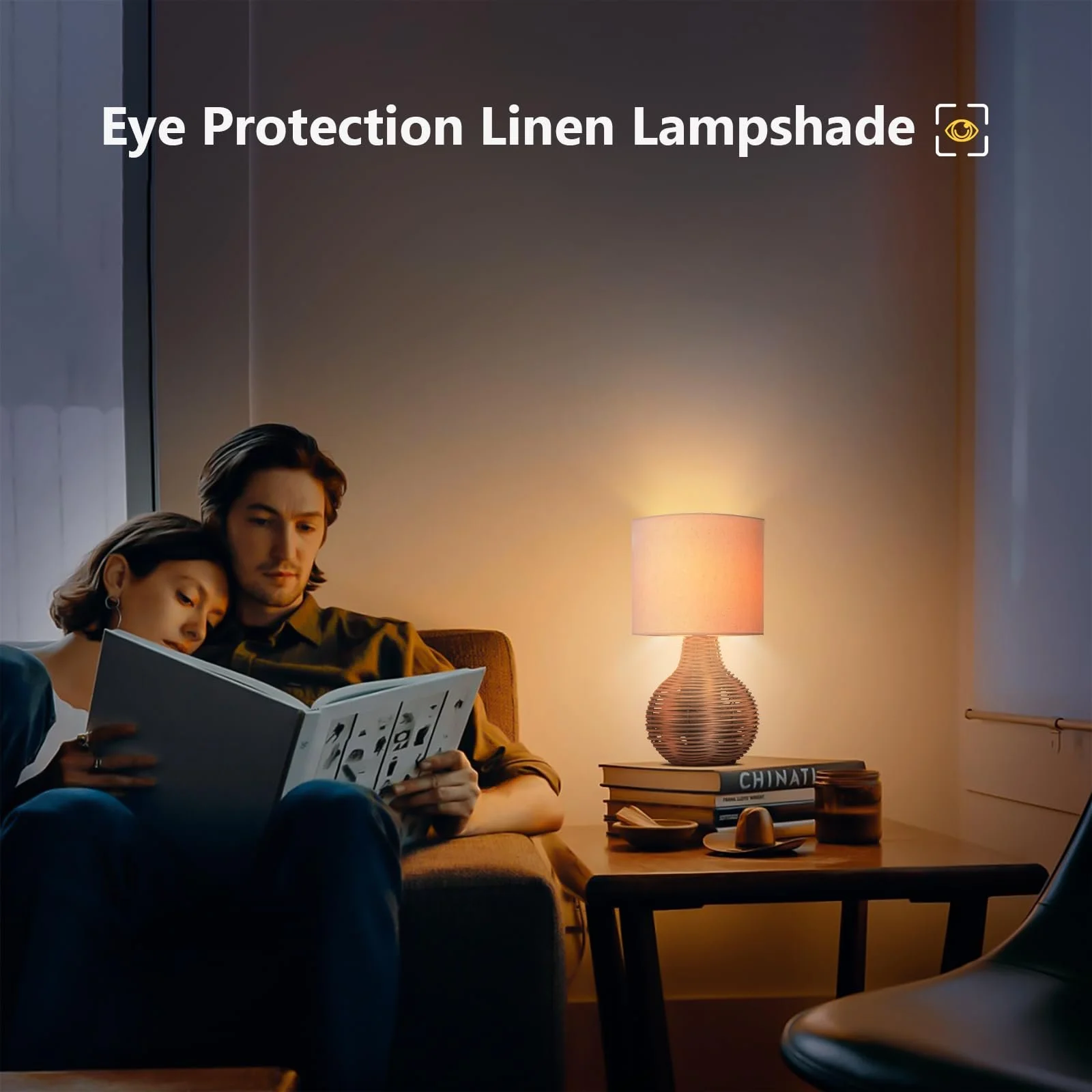 Настільна лампа ротангова E14 60 W 32.5 см Бежева, фото №7