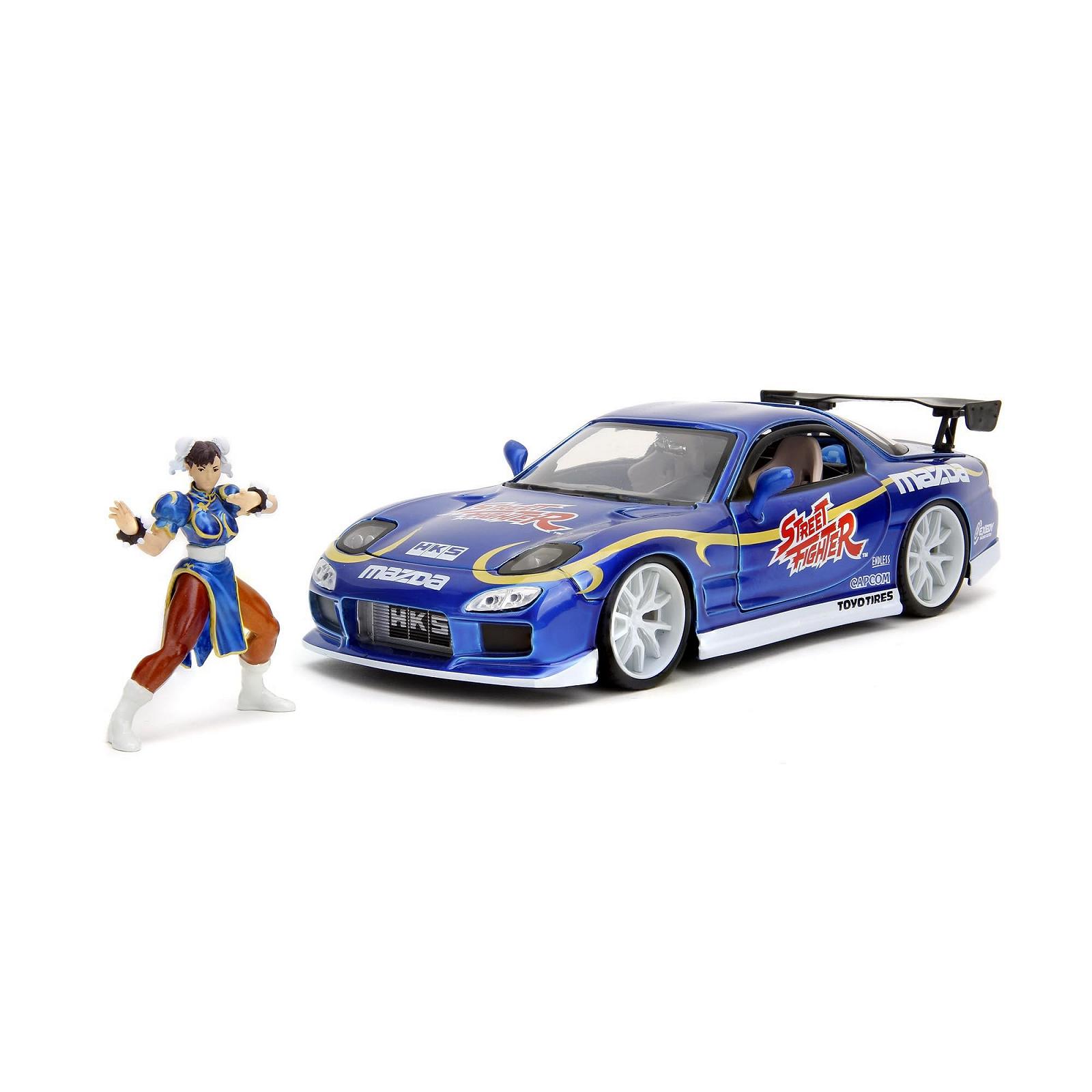 Фігурка Jada Toys Street Fighter Chun-Li з моделлю автомобіля 1993 Mazda RX-7 - Набір фігурки (6 см) та іграшкового автомобіля (20 см), фото №1